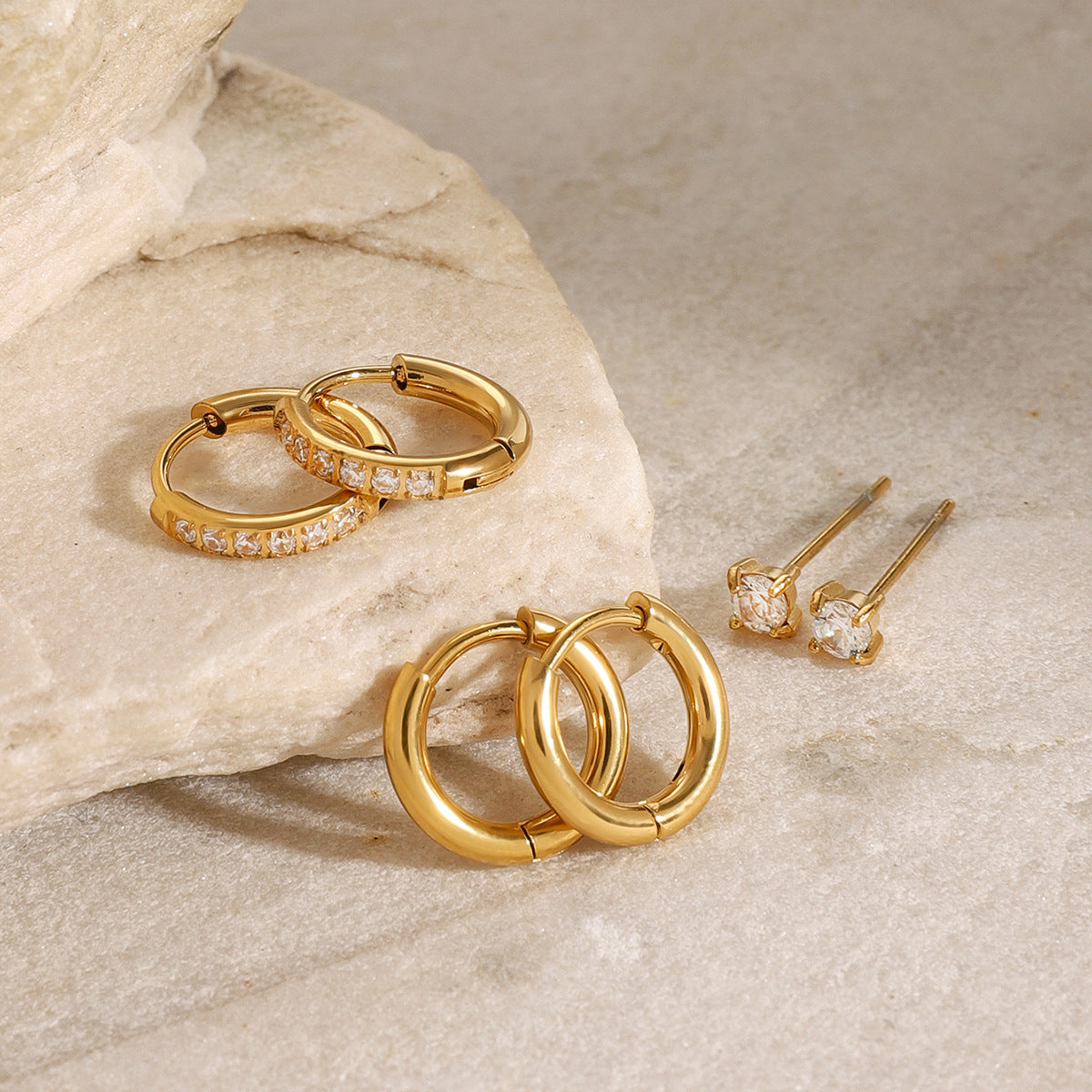 Minimalist waterproof stainless steel hoop earrings for women – hypoallergenic, lightweight (3.0g), and ideal for everyday wear | Arza Accessories 6