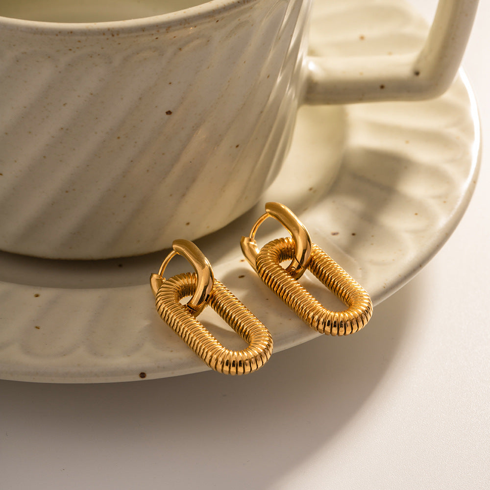 Trendy gold dangle earrings (3cm) for women - perfect for parties and casual wear 13
