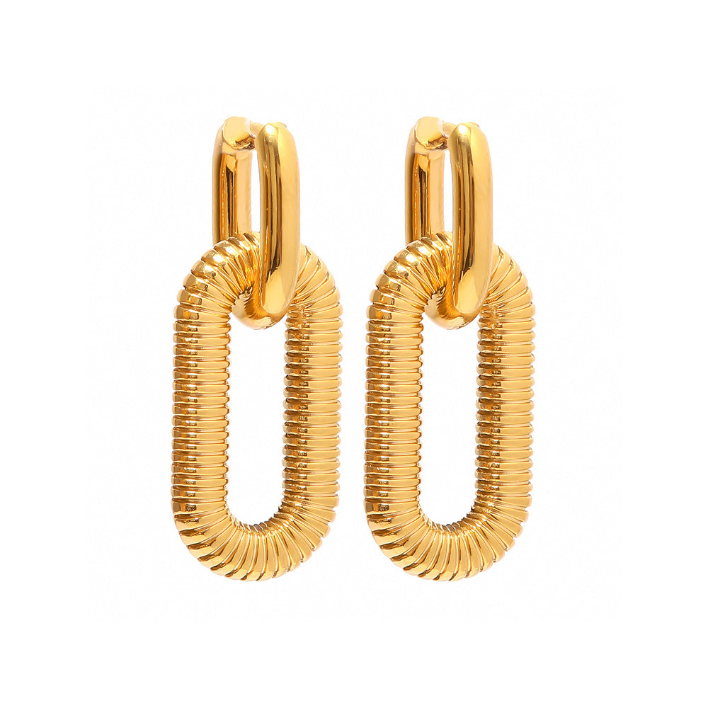 Trendy gold dangle earrings (3cm) for women - perfect for parties and casual wear 6