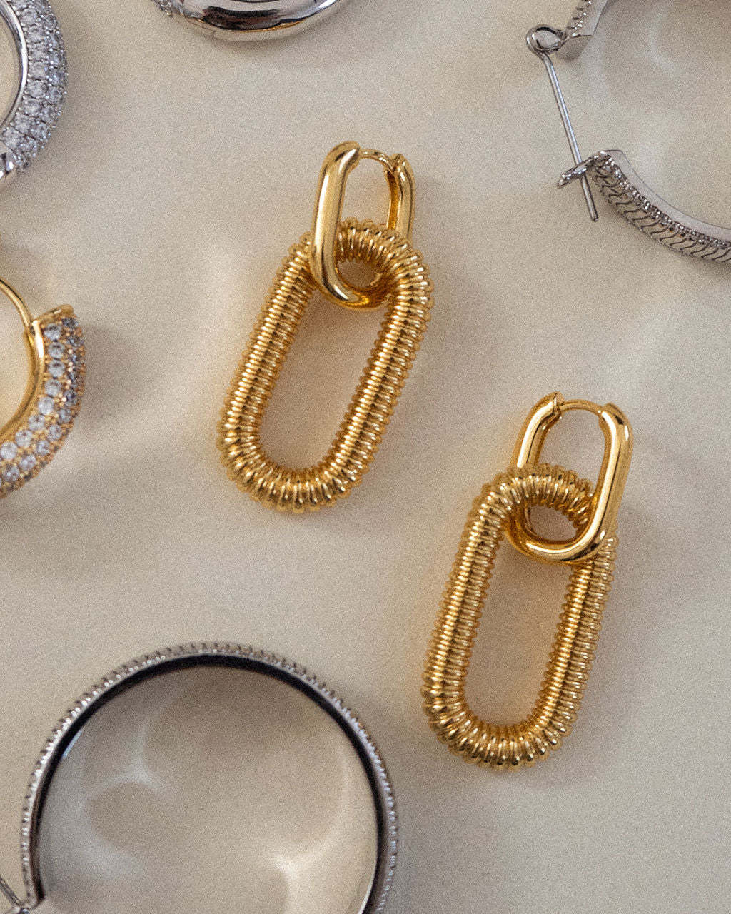 Trendy gold dangle earrings (3cm) for women - perfect for parties and casual wear 8