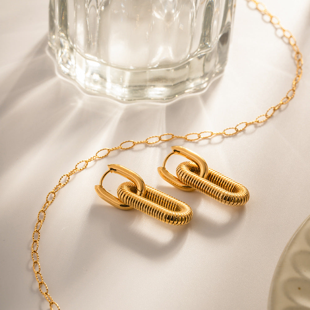 Trendy gold dangle earrings (3cm) for women - perfect for parties and casual wear 12