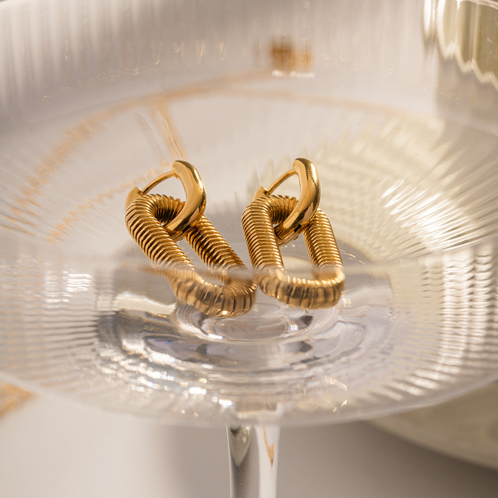 Trendy gold dangle earrings (3cm) for women - perfect for parties and casual wear 10