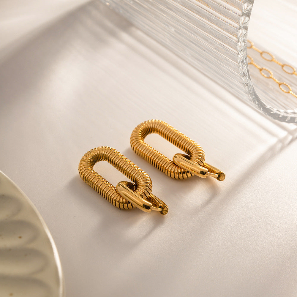 Trendy gold dangle earrings (3cm) for women - perfect for parties and casual wear 2