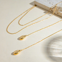 Thin gold adjustable chain necklace (110cm length, 0.8cm width) shown in layered styling 6