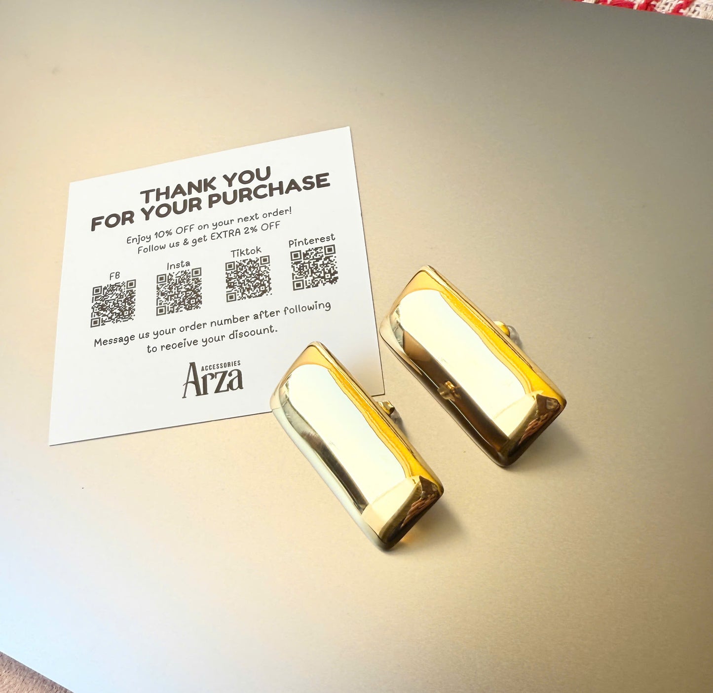 Gold & Silver Tone Rectangle Statement Earrings for Women - Modern Two-Tone Stainless Steel Geometric Jewelry, Lightweight 16.75g Hypoallergenic Party Wear | Arza Accessories