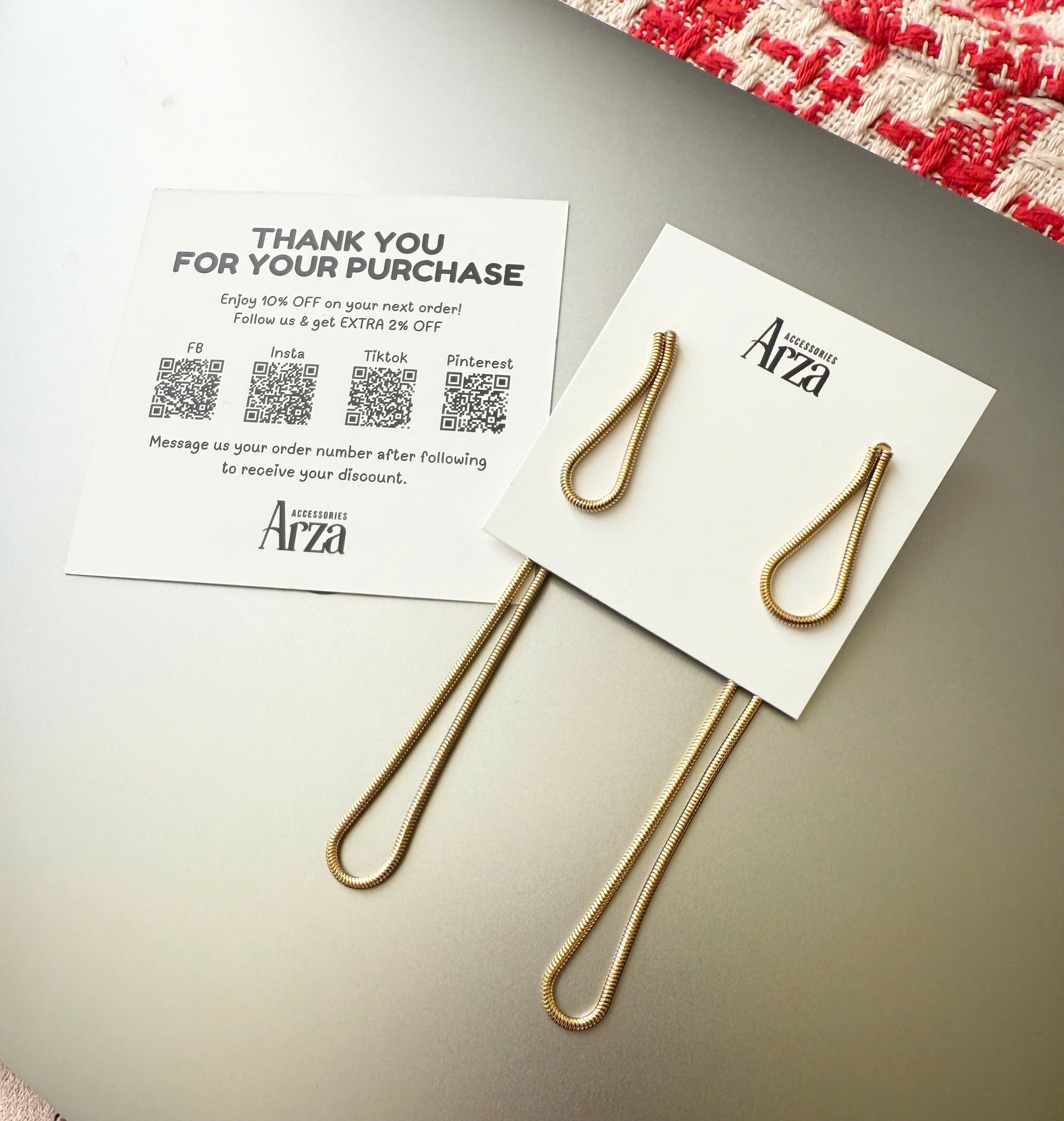10.5cm slim gold-tone stainless steel threader earrings by Arza - lightweight waterproof everyday jewelry for sensitive ears 685
