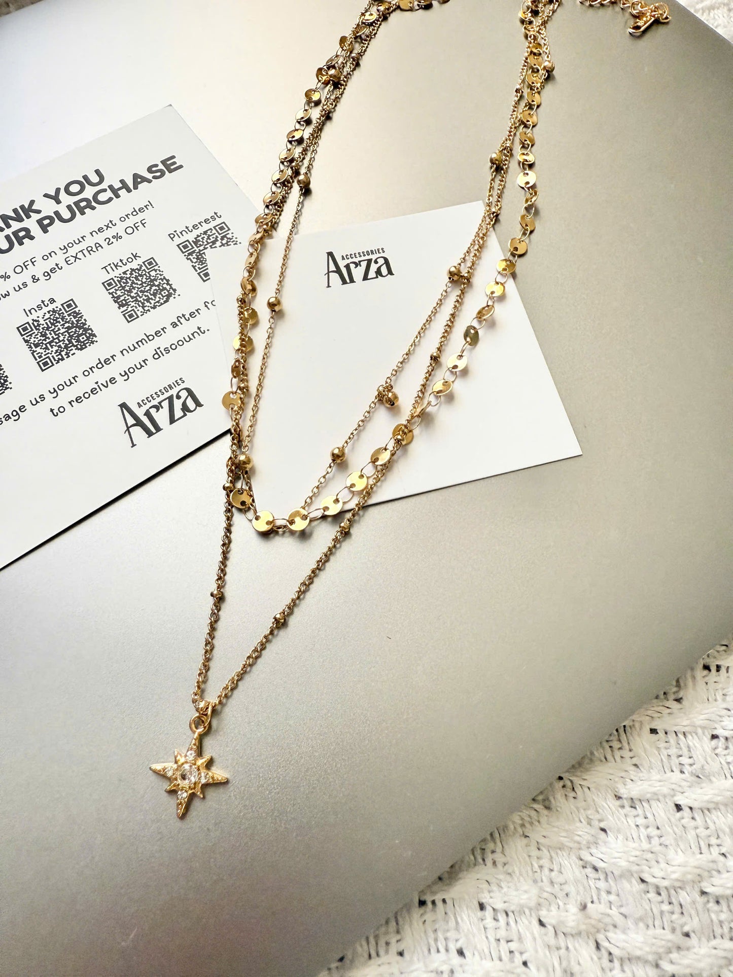Layered Necklaces for Women | Gold Long Chain Coin-Shaped Round Charm | Everyday Wear | Arza Accessories