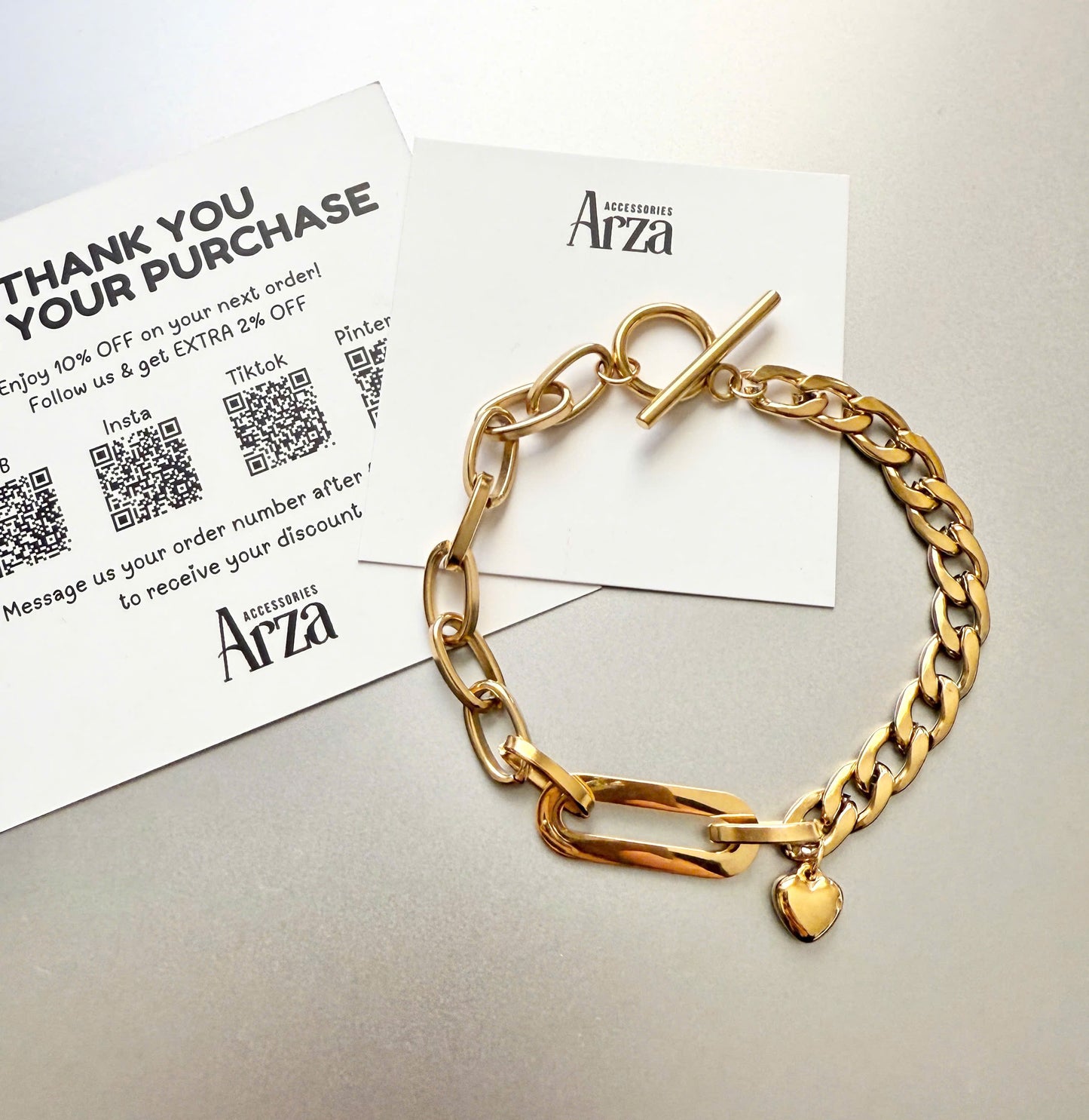 Minimalist Gold Chain Bracelet for Women - Lightweight Adjustable Everyday Jewelry - Arza Accessories