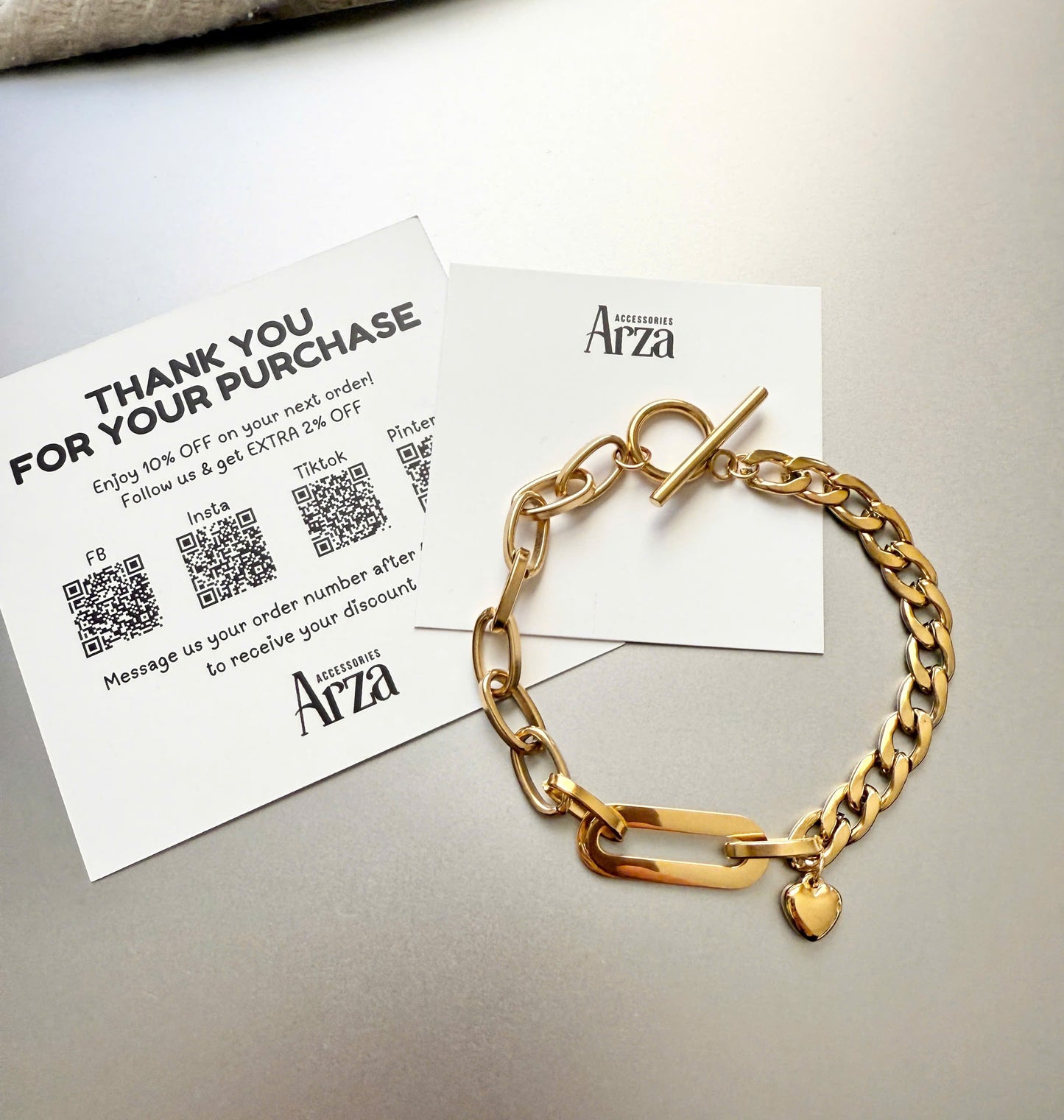 Minimalist Gold Chain Bracelet for Women - Lightweight Adjustable Everyday Jewelry - Arza Accessories