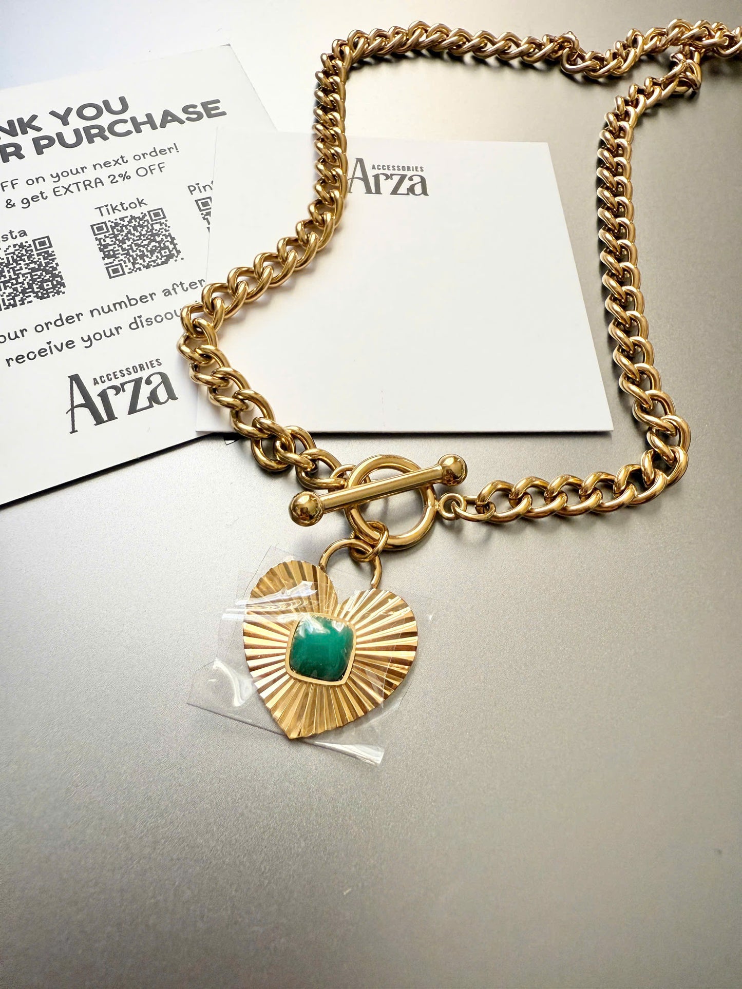 Pendant Necklaces for Women | Gold Bold Blue Stone Heart Adjustable Size | Everyday Wear | Arza Accessories