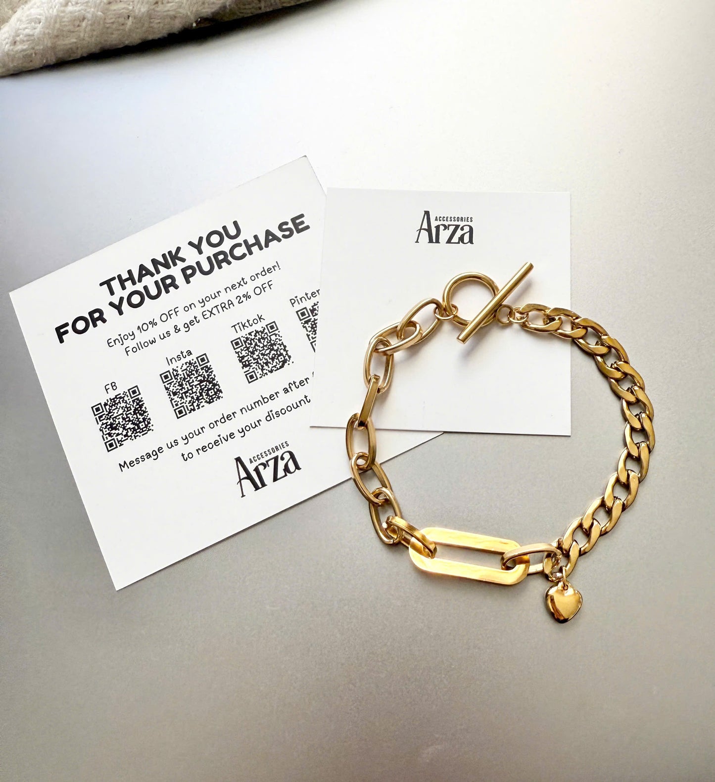 Minimalist Gold Chain Bracelet for Women - Lightweight Adjustable Everyday Jewelry - Arza Accessories
