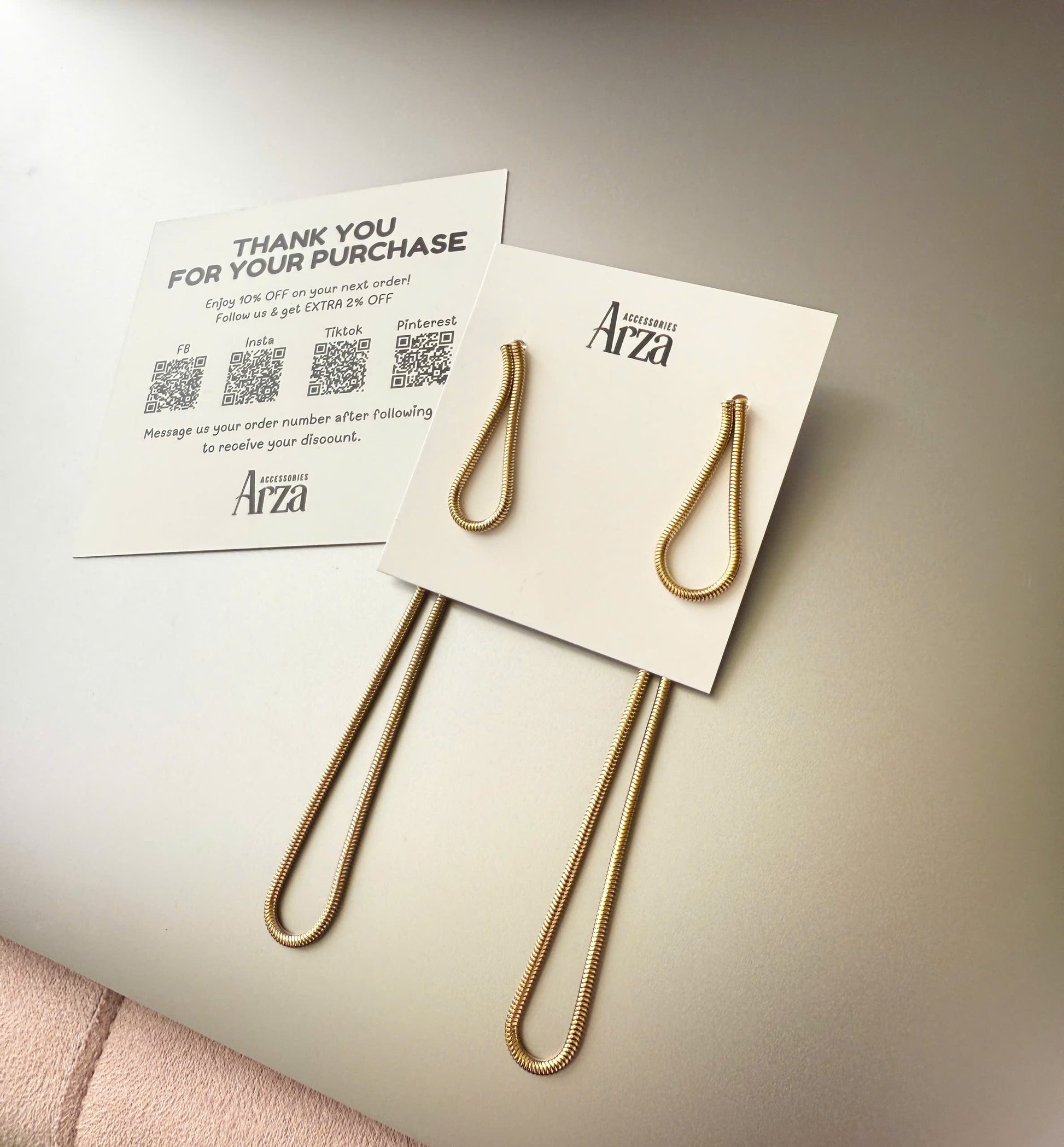 10.5cm slim gold-tone stainless steel threader earrings by Arza - lightweight waterproof everyday jewelry for sensitive ears 686