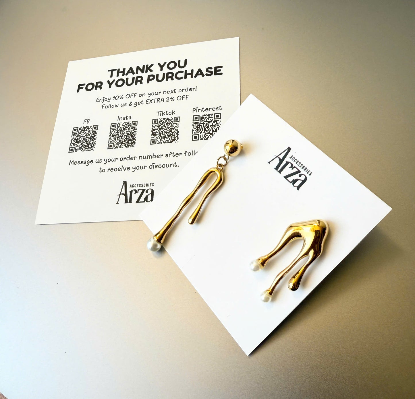 Asymmetrical Pearl Drop Earrings for Women - Elegant White Pearl & Gold-Tone Stainless Steel Dangling Jewelry, Lightweight 5.25g Hypoallergenic Design for Special Occasions | Arza Accessories