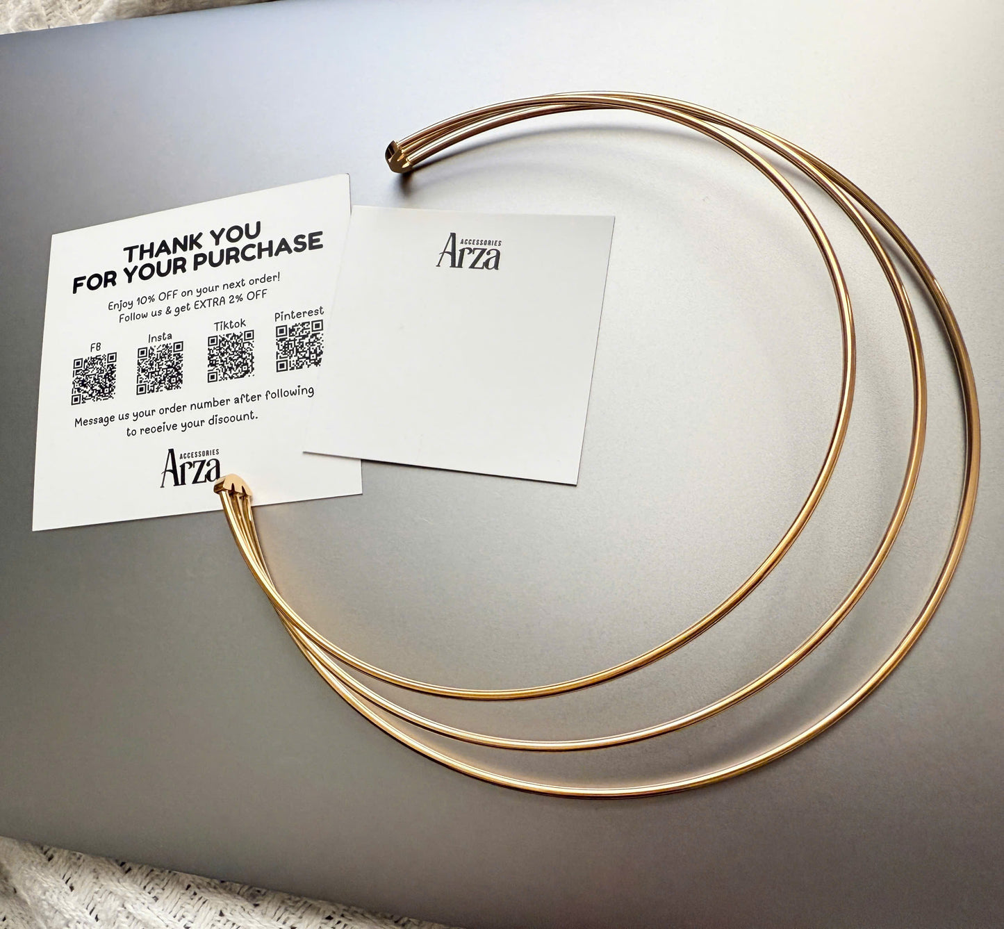 Gold Tone Choker Necklace Set for Women - 3-Piece Layered Stainless Steel Trendy Jewelry, Lightweight 24.59g Adjustable Lengths for Everyday & Parties | Arza Accessories