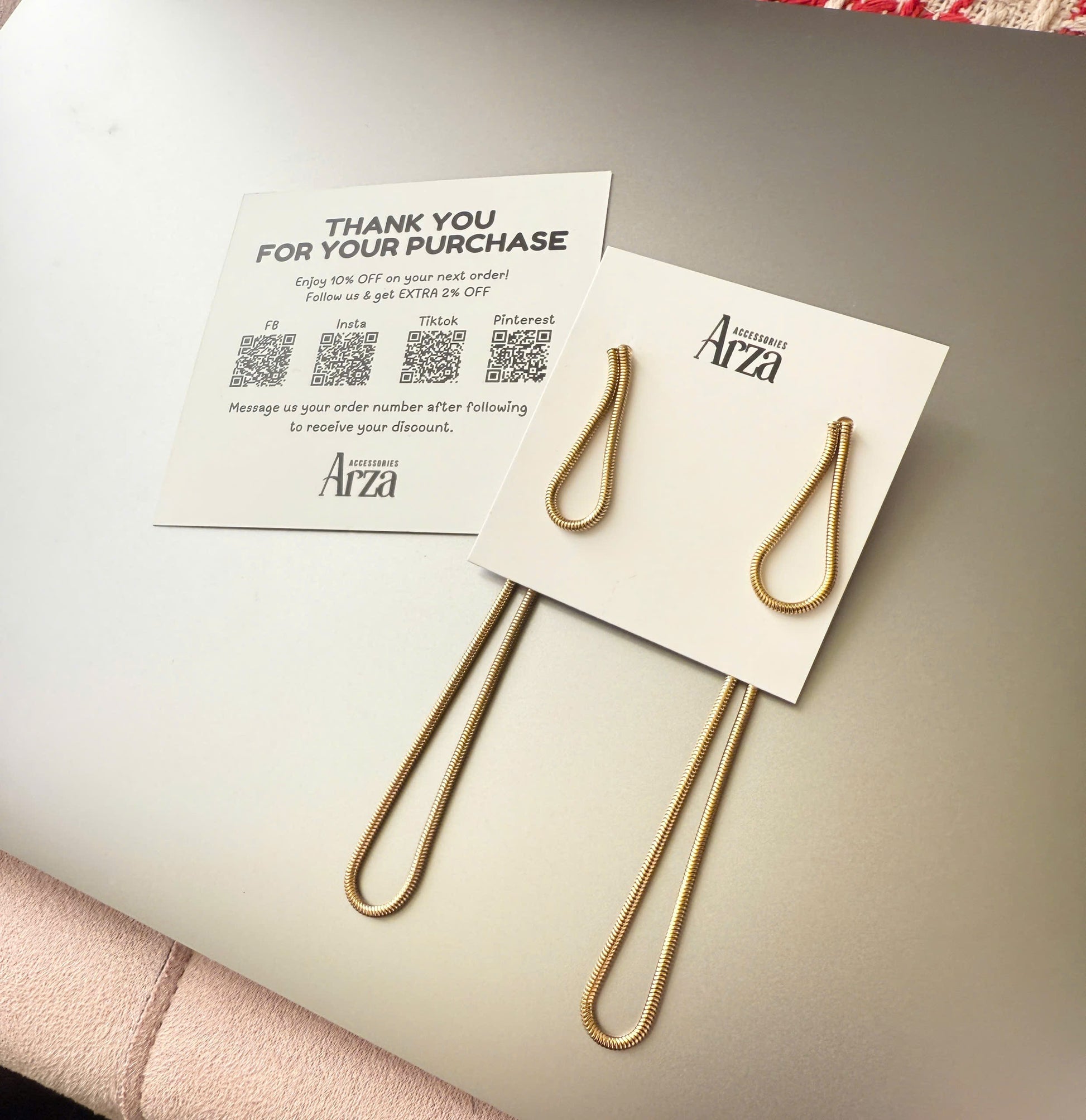 10.5cm slim gold-tone stainless steel threader earrings by Arza - lightweight waterproof everyday jewelry for sensitive ears 689