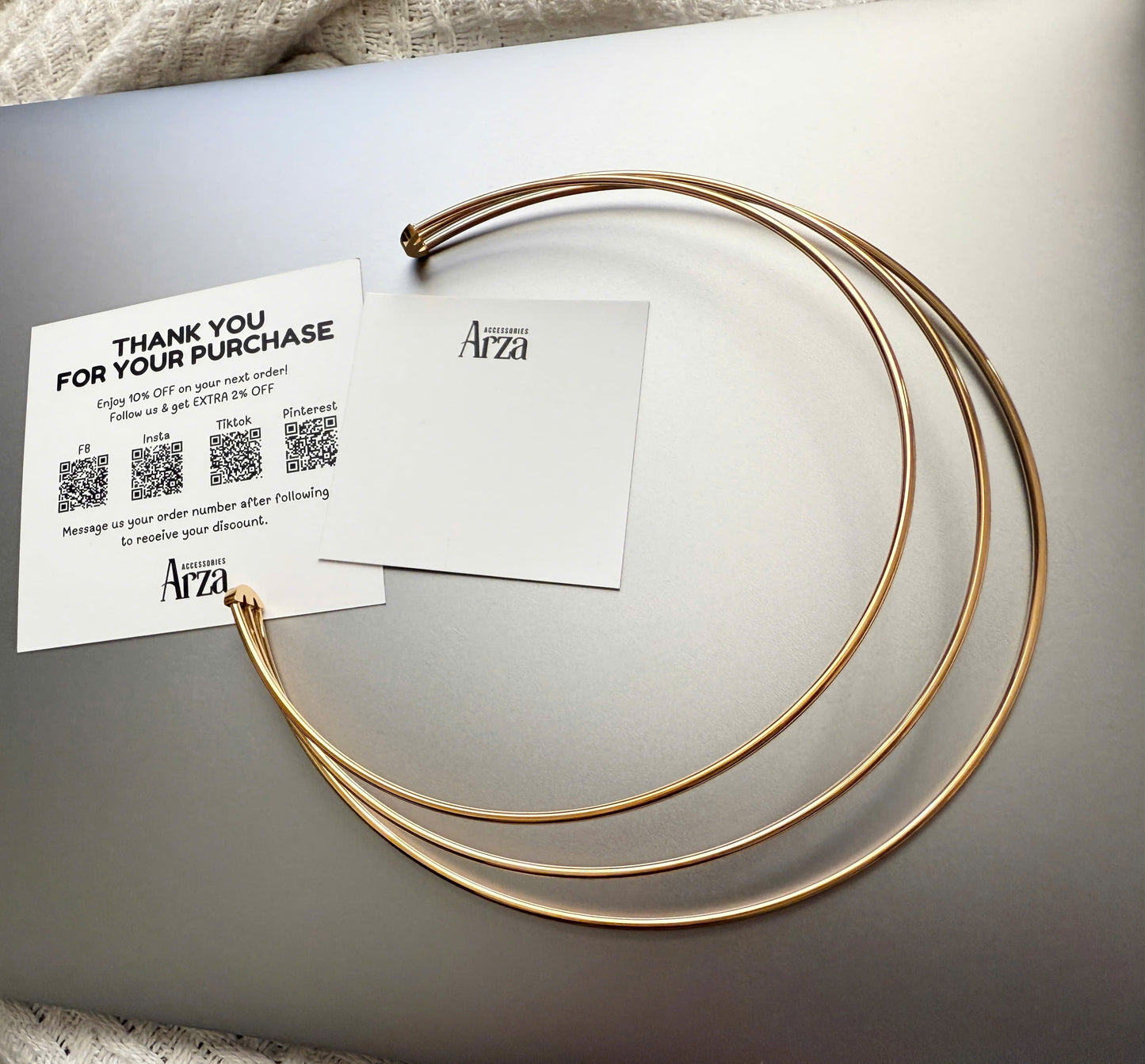 Gold Tone Choker Necklace Set for Women - 3-Piece Layered Stainless Steel Trendy Jewelry, Lightweight 24.59g Adjustable Lengths for Everyday & Parties | Arza Accessories