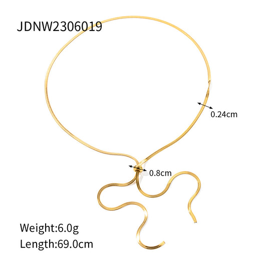 Thin adjustable gold chain necklace for women showing delicate 0.24cm width and 69cm length 2