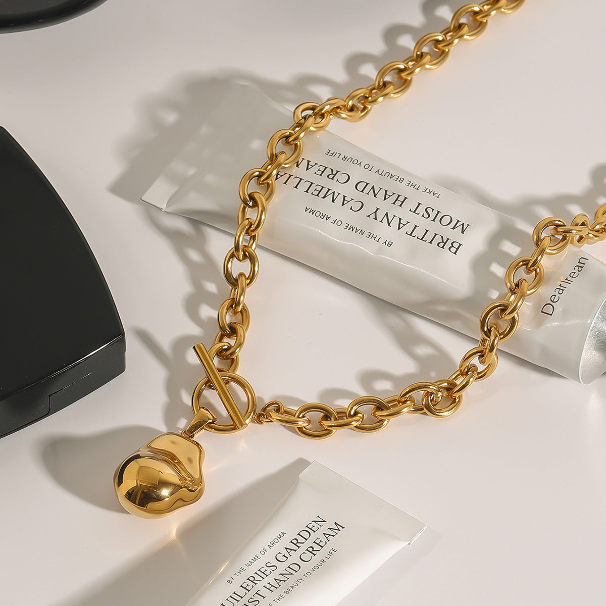 Stainless steel bold link chain necklace - 48cm length, 1.76cm width waterproof everyday jewelry | Arza Accessories 3