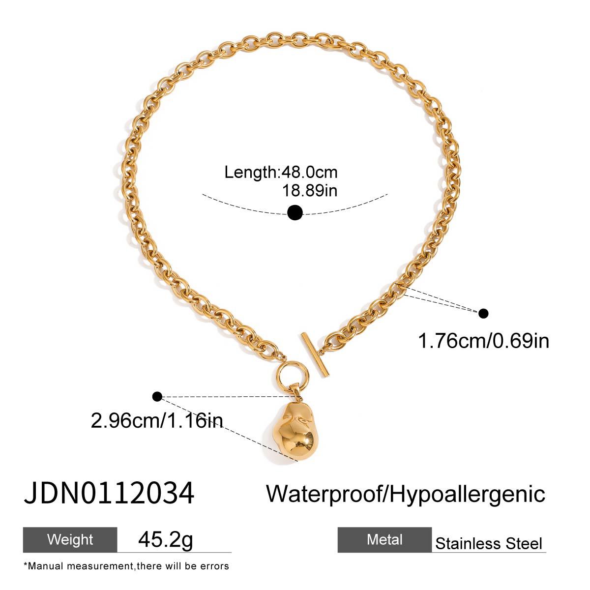 Stainless steel bold link chain necklace - 48cm length, 1.76cm width waterproof everyday jewelry | Arza Accessories 6
