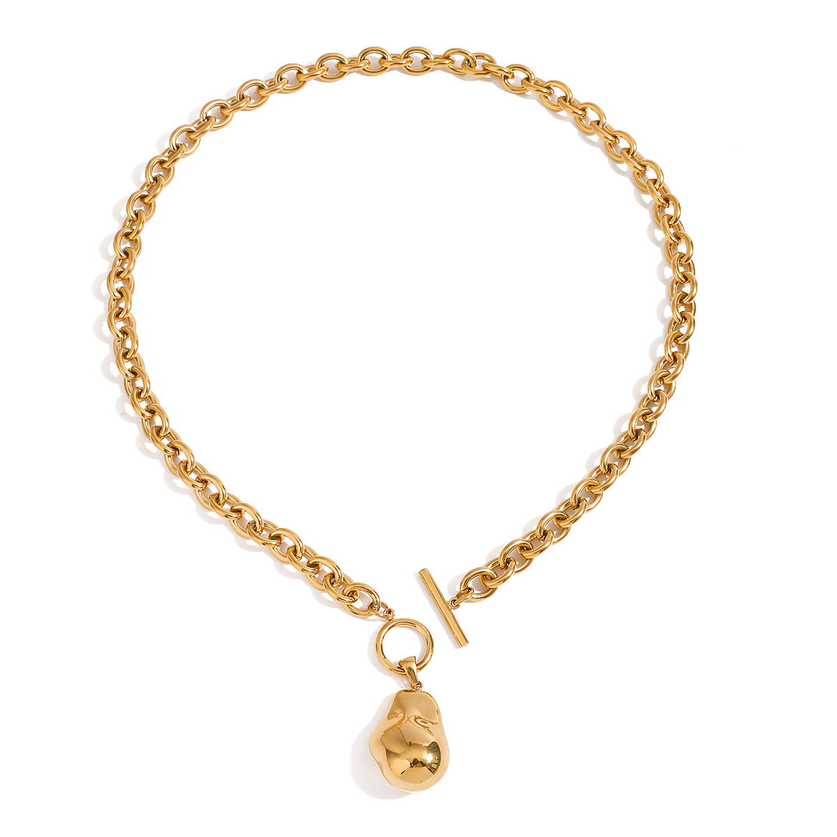 Stainless steel bold link chain necklace - 48cm length, 1.76cm width waterproof everyday jewelry | Arza Accessories 5