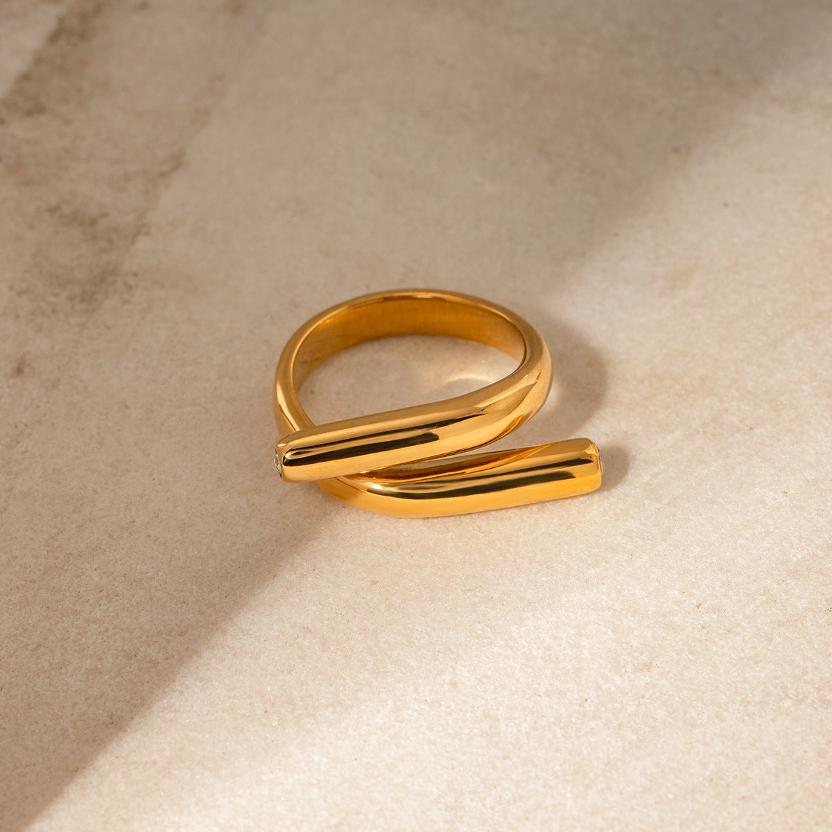 Adjustable thin gold and silver minimalist stackable ring (2.5cm band) by Arza Accessories, perfect for everyday layering and elegant styling 3