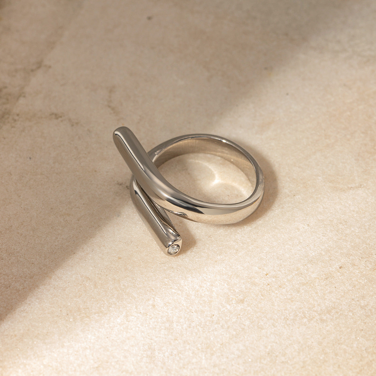 Adjustable thin gold and silver minimalist stackable ring (2.5cm band) by Arza Accessories, perfect for everyday layering and elegant styling 6