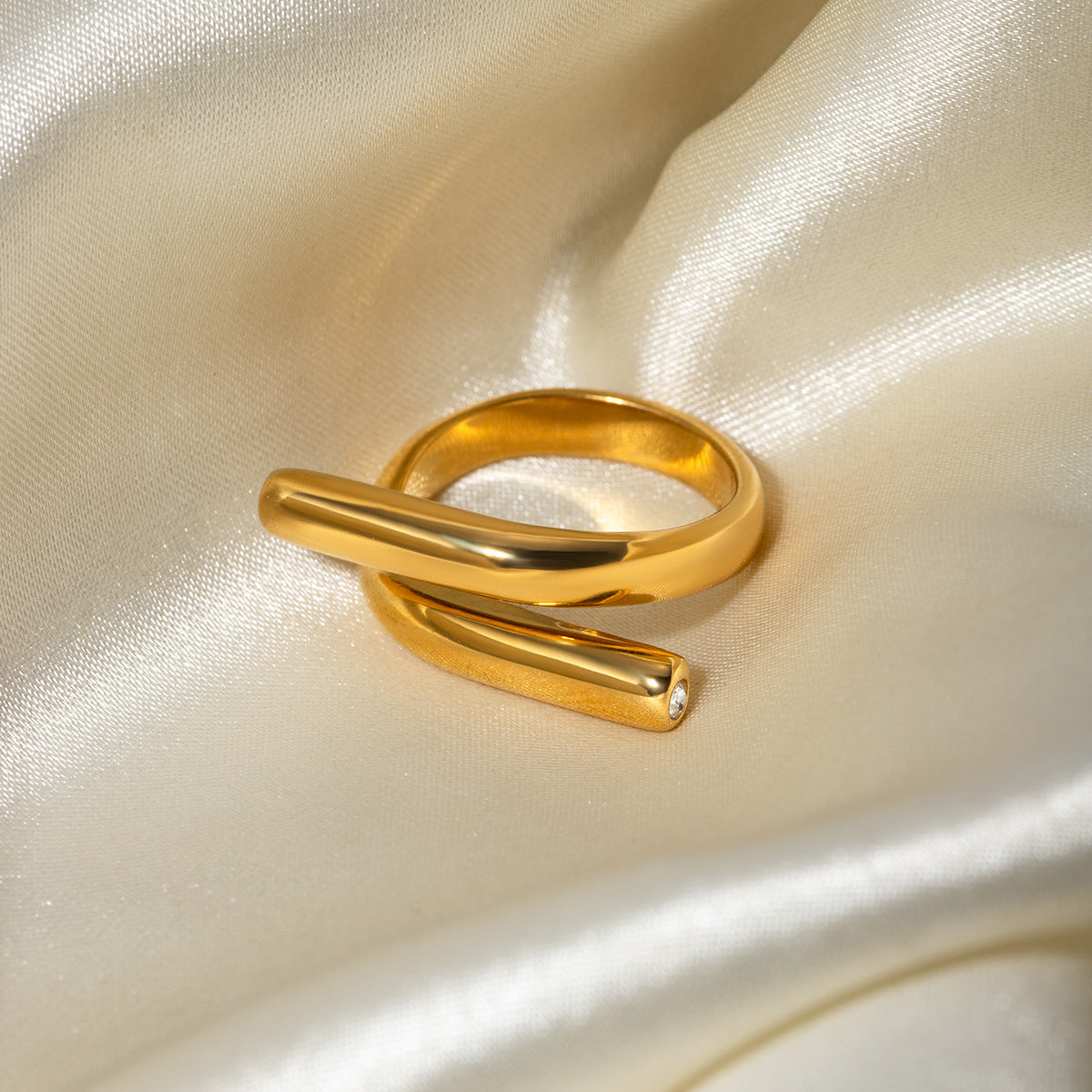 Adjustable thin gold and silver minimalist stackable ring (2.5cm band) by Arza Accessories, perfect for everyday layering and elegant styling 7