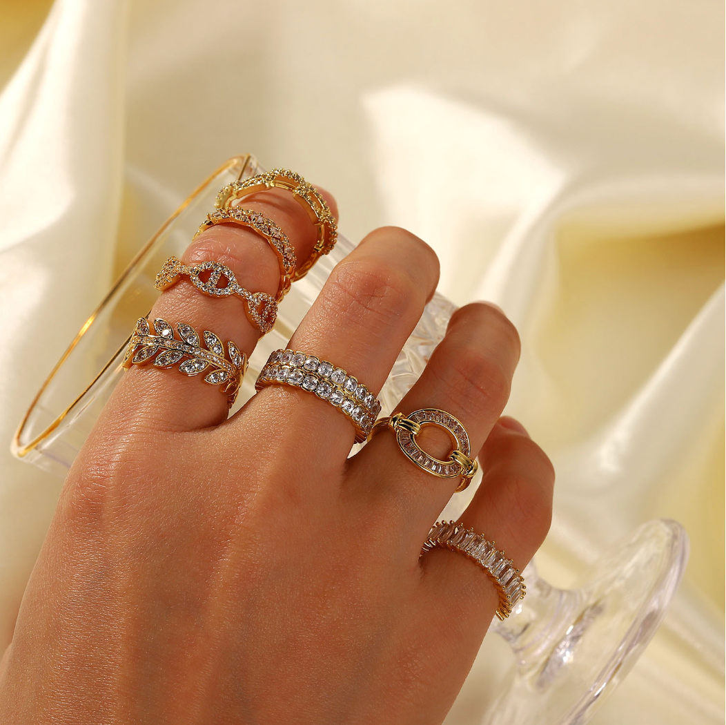 Gold plated stackable rings for women – minimalist everyday jewelry – Arza Accessories AU 3