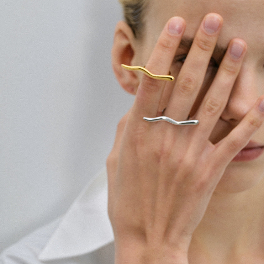 Thin adjustable gold and silver minimalist ring (1.75cm inner diameter) by Arza Accessories - waterproof everyday jewelry 7