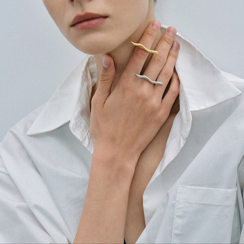 Thin adjustable gold and silver minimalist ring (1.75cm inner diameter) by Arza Accessories - waterproof everyday jewelry 14