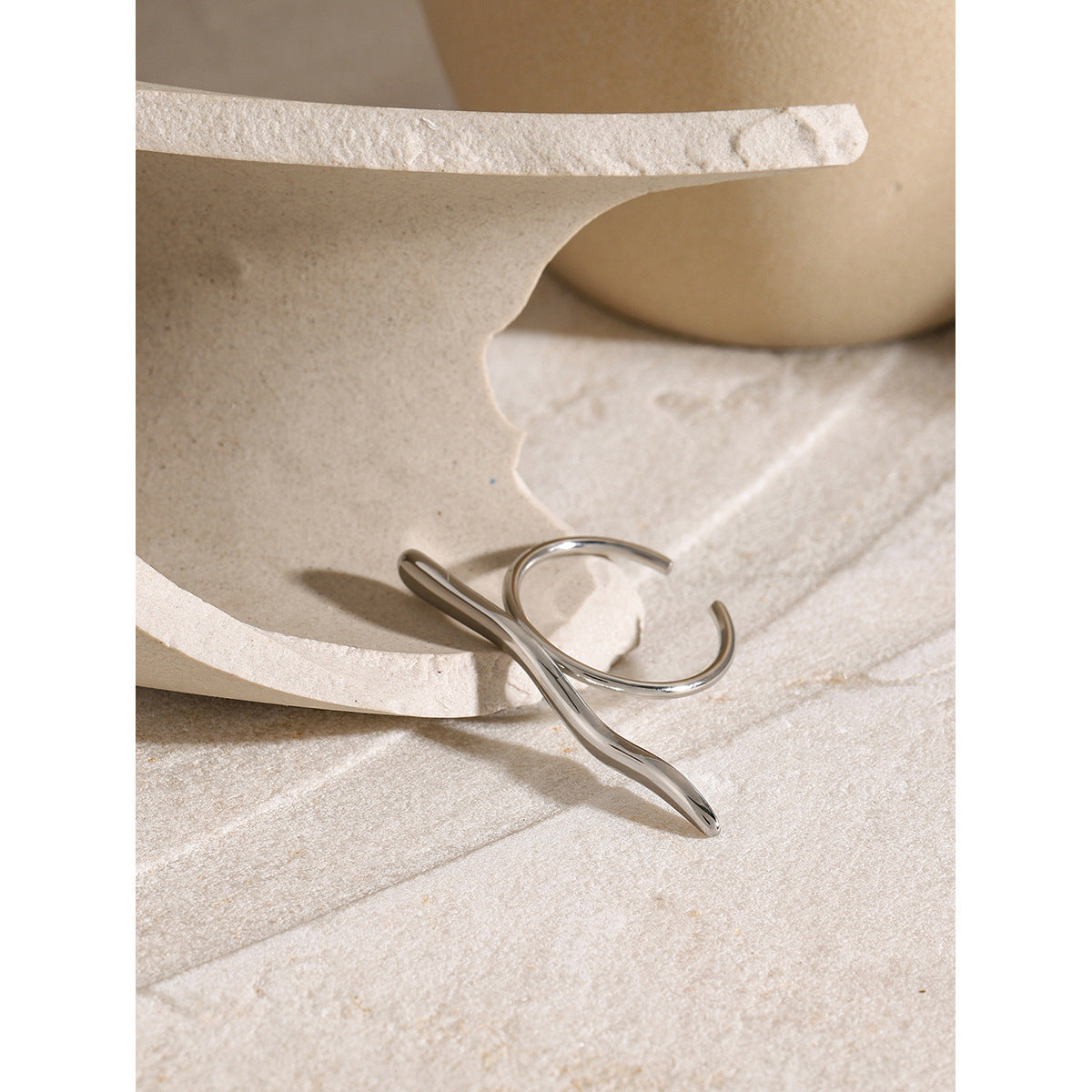 Thin adjustable gold and silver minimalist ring (1.75cm inner diameter) by Arza Accessories - waterproof everyday jewelry 18