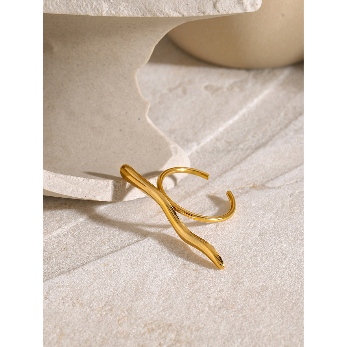 Thin adjustable gold and silver minimalist ring (1.75cm inner diameter) by Arza Accessories - waterproof everyday jewelry 4