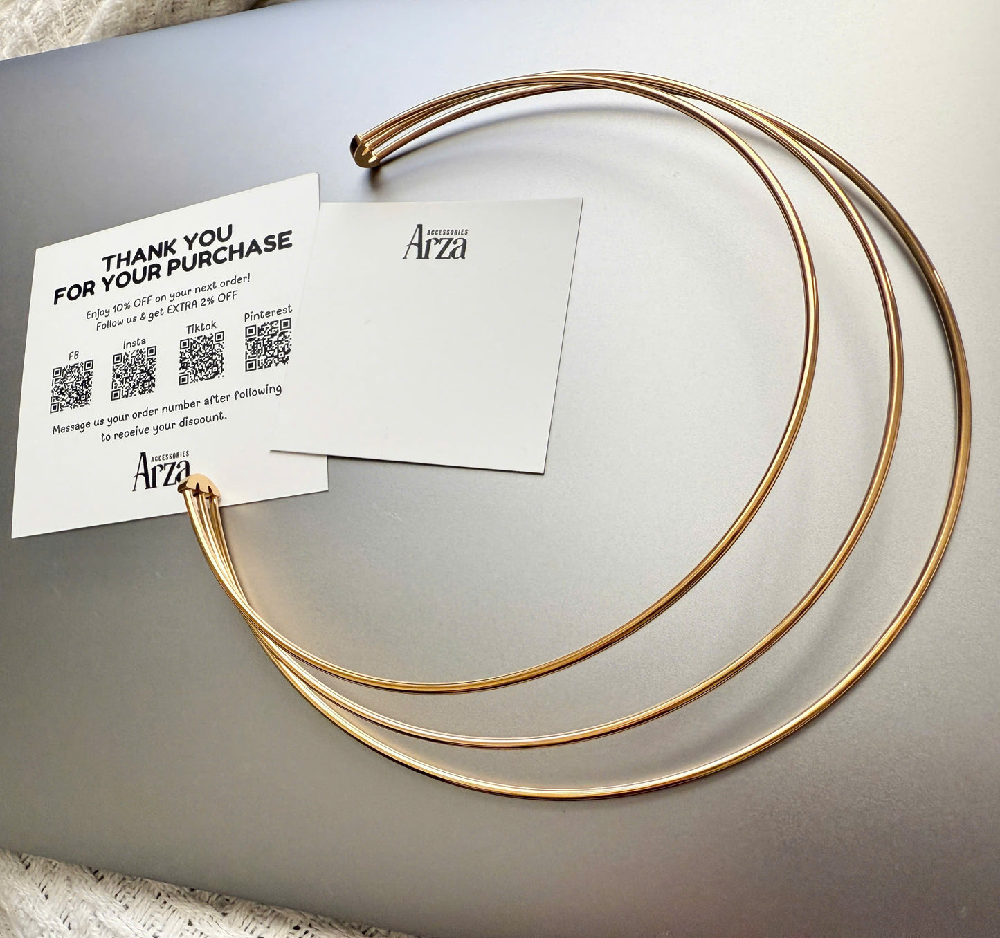 Gold Tone Choker Necklace Set for Women - 3-Piece Layered Stainless Steel Trendy Jewelry, Lightweight 24.59g Adjustable Lengths for Everyday & Parties | Arza Accessories