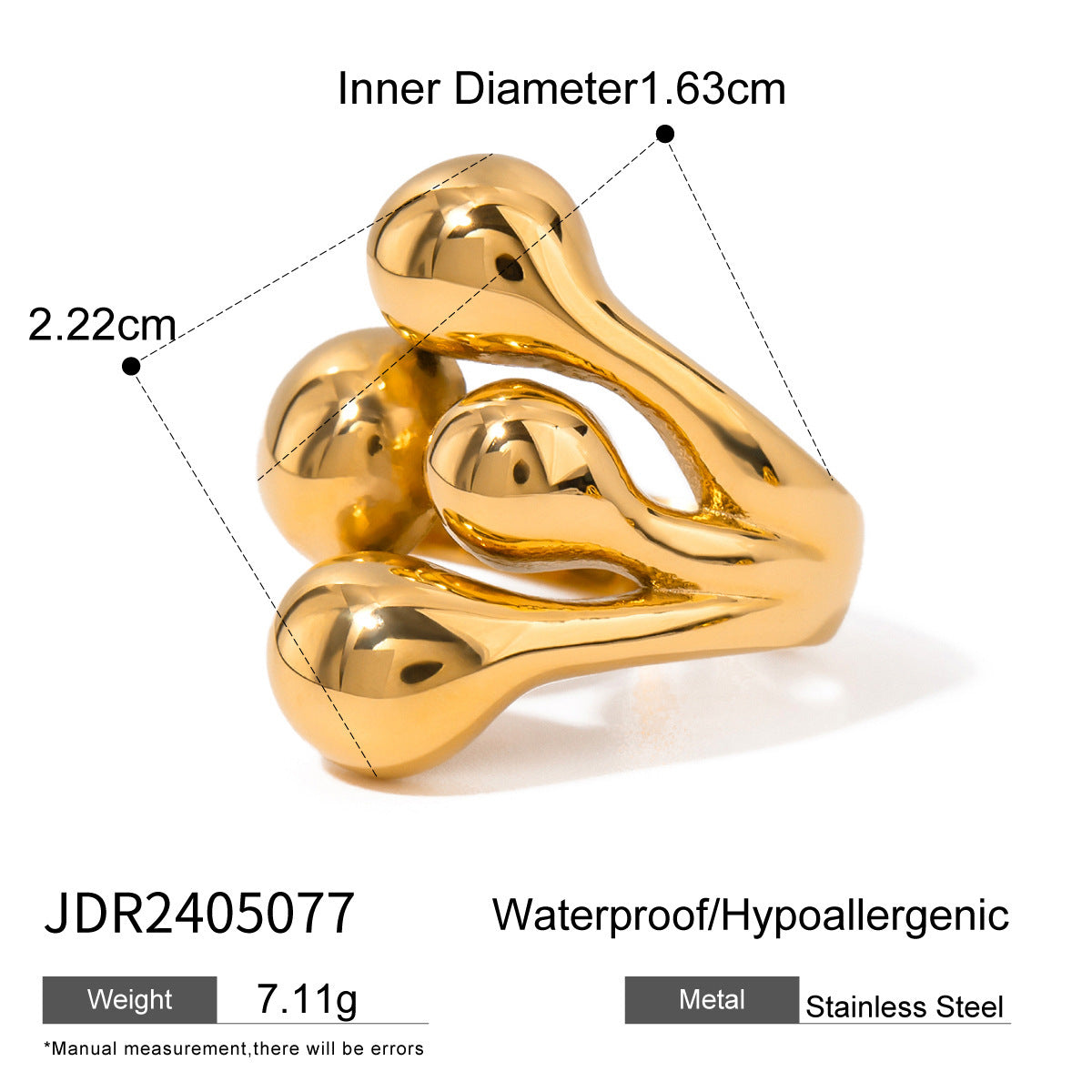Minimalist thick stainless steel band ring - 2.22cm width, under $20 trendy jewelry for Melbourne women | Arza Accessories 2