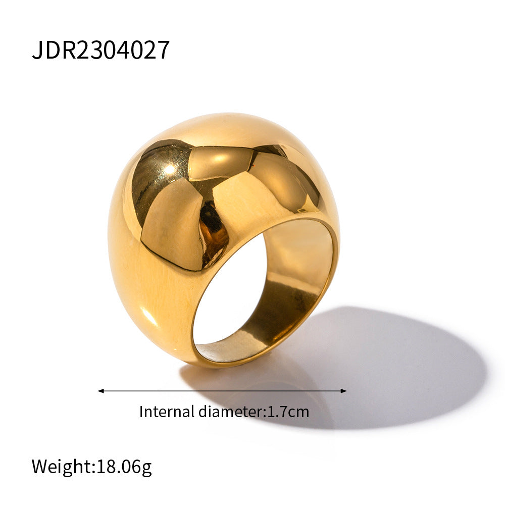 Minimalist thick stainless steel band ring - 2.22cm width, under $20 trendy jewelry for Melbourne women | Arza Accessories 6