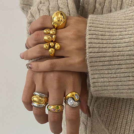 Minimalist thick stainless steel band ring - 2.22cm width, under $20 trendy jewelry for Melbourne women | Arza Accessories