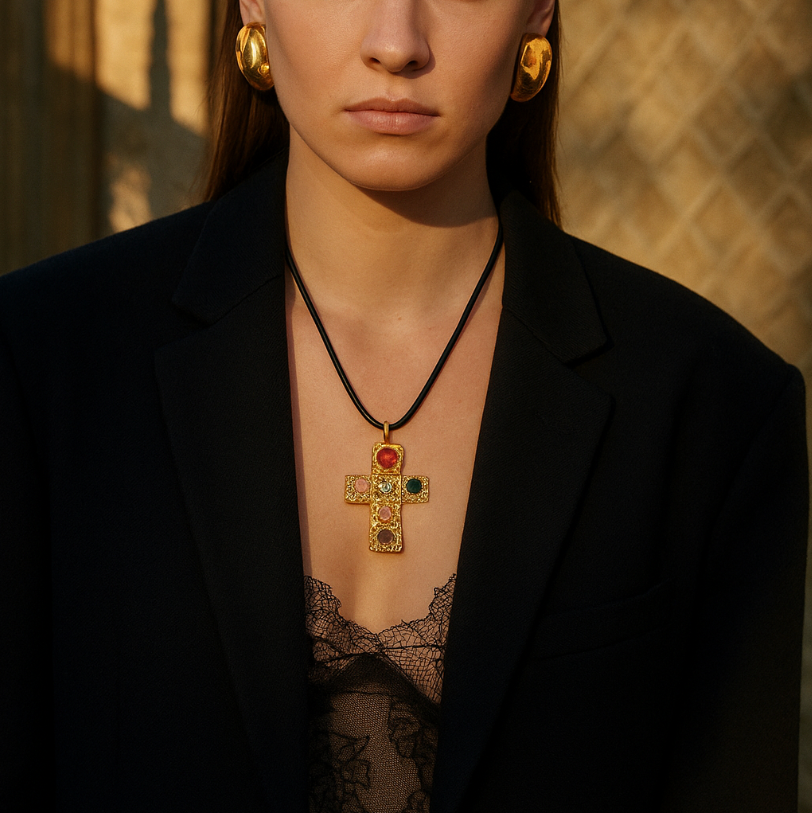 Gold choker necklace with 3.95cm minimalist pendant showing adjustable 149cm length and 12.49g design 1 58