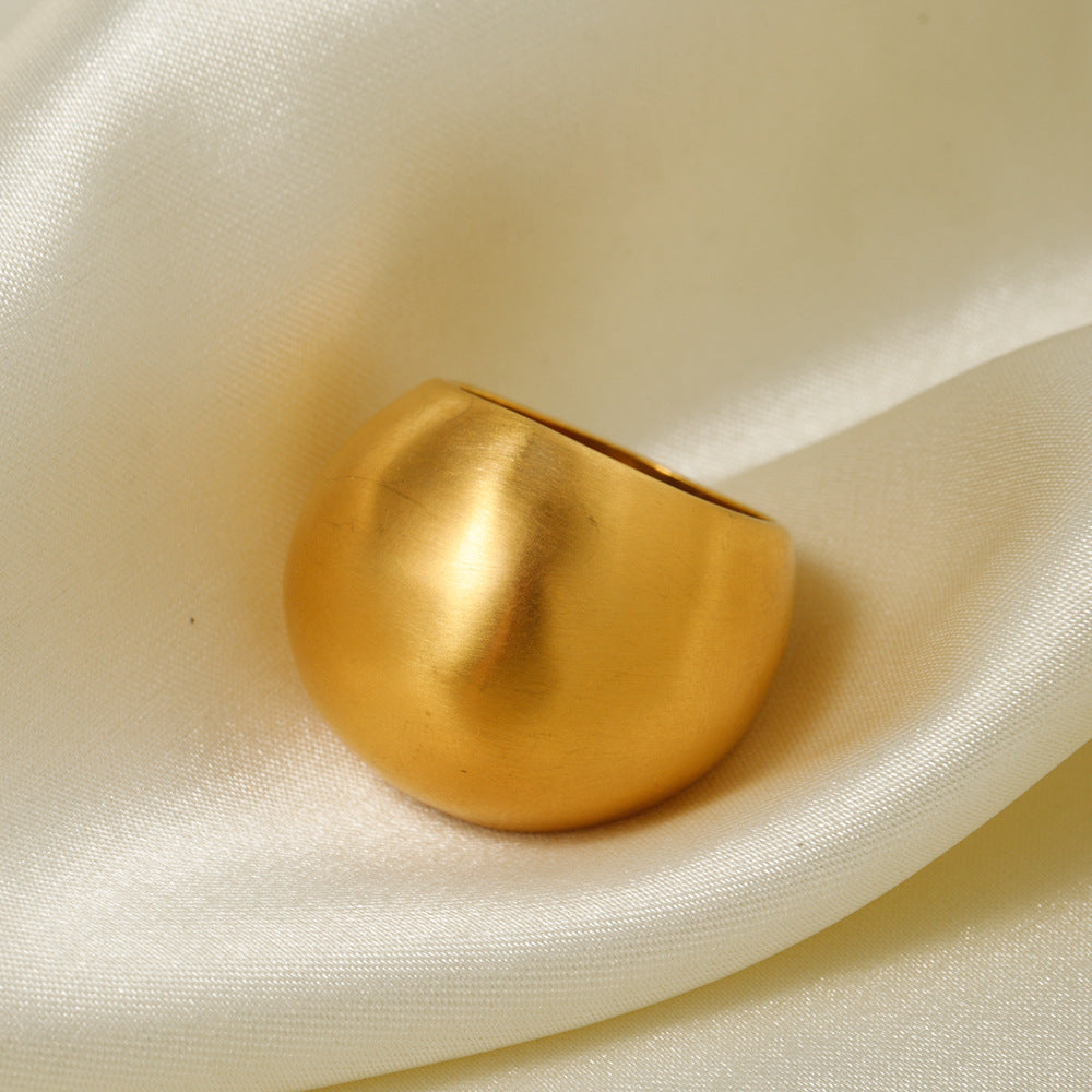 Adjustable chunky gold bead statement ring (2.16cm wide, size 6-9, 17.03g) - bold wide band jewelry by Arza Accessories Australia - 4