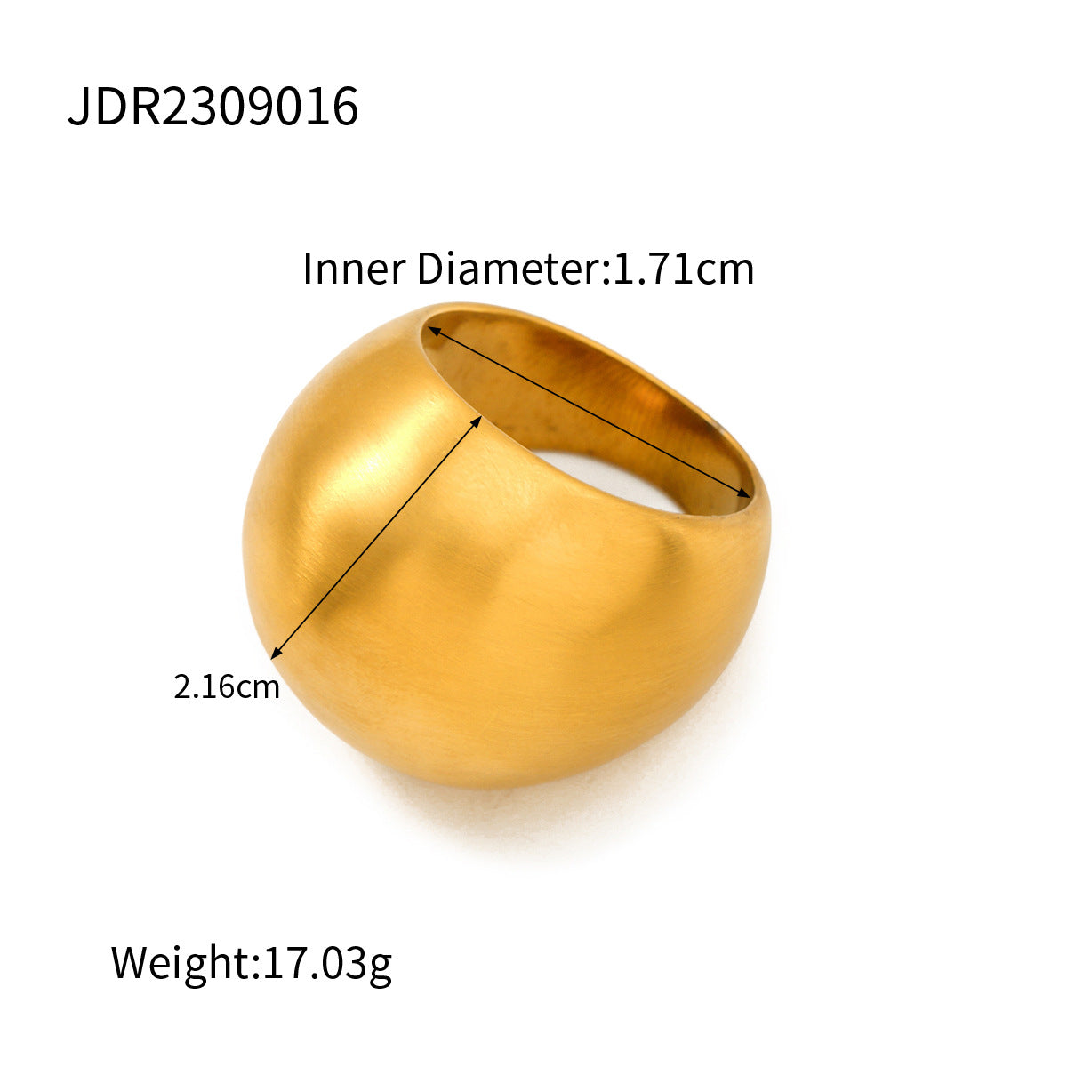 Adjustable chunky gold bead statement ring (2.16cm wide, size 6-9, 17.03g) - bold wide band jewelry by Arza Accessories Australia- 6