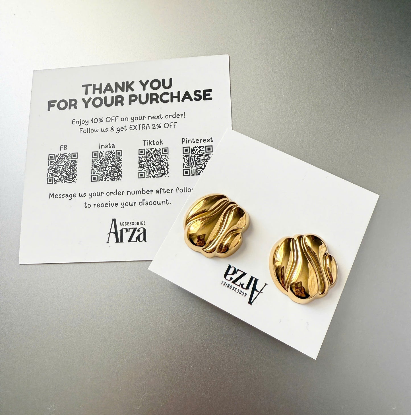 Affordable Gold-Tone Hoop Earrings for Women - Lightweight 15.43g Stainless Steel Everyday Jewelry, Classic Round Hypoallergenic Hoops _ Arza Accessories