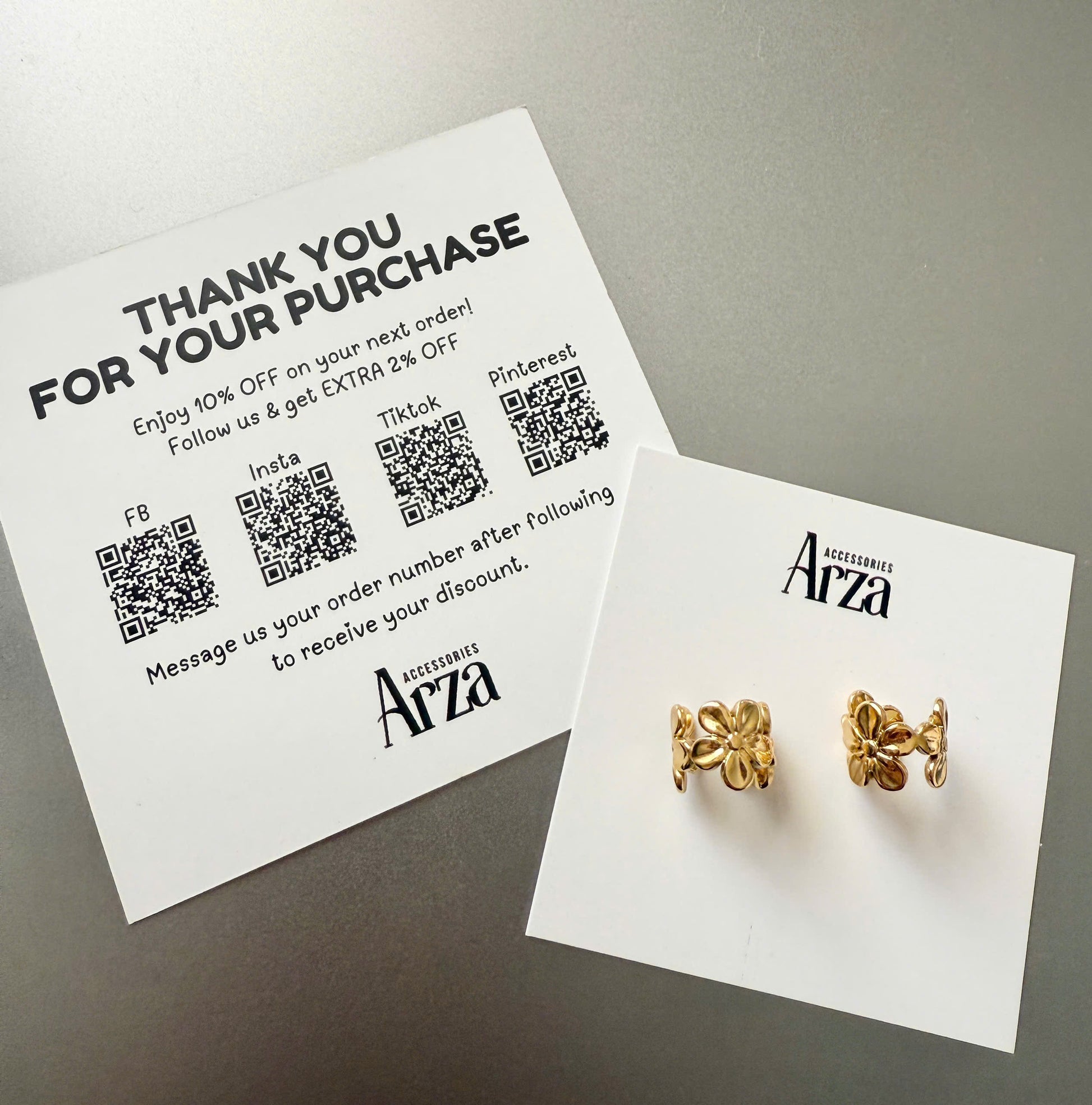 Floral gold-tone ear cuff for women - 1.22cm no-piercing boho jewelry, hypoallergenic stainless steel (3.6g) | Arza Accessories 35