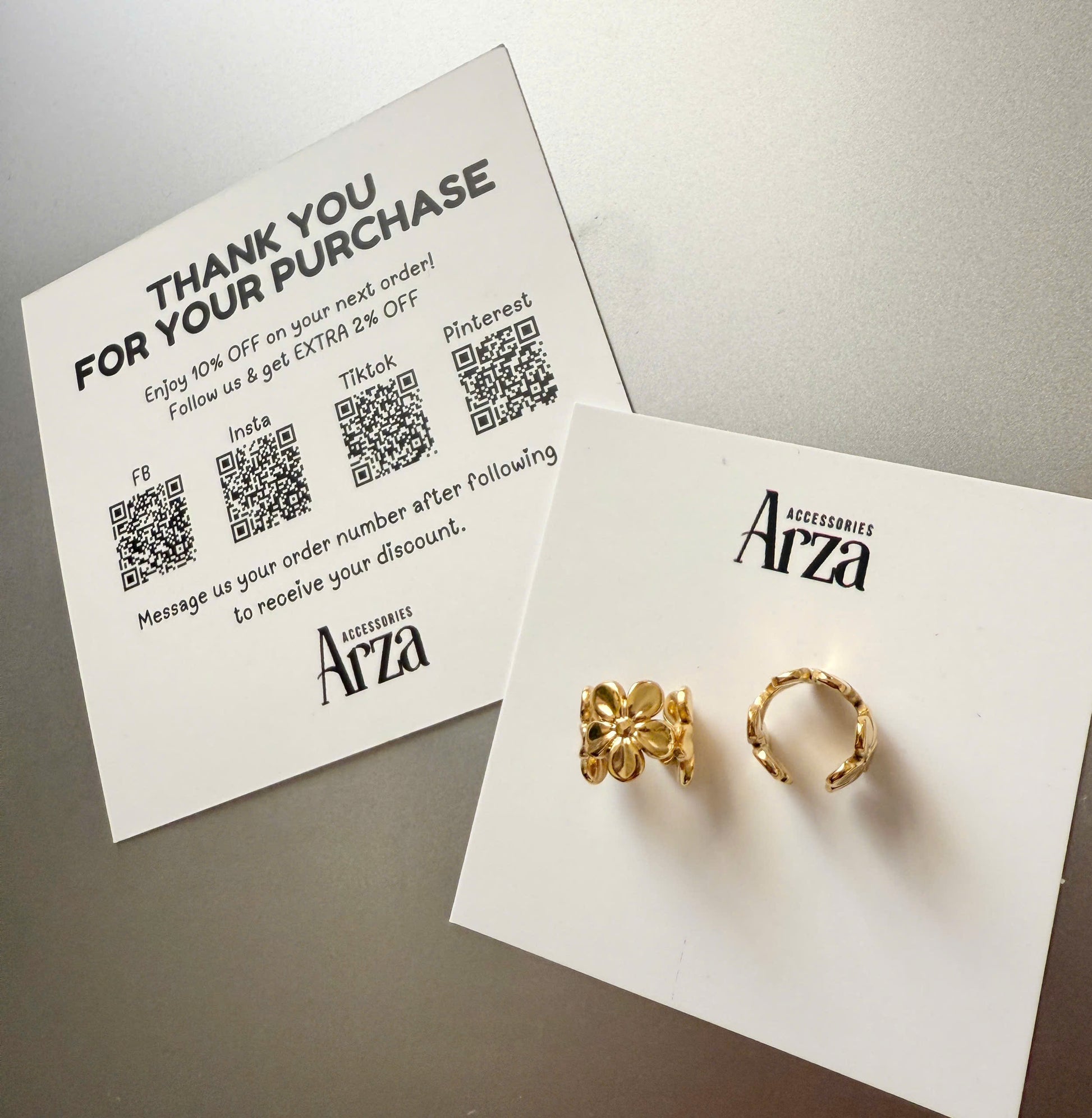 Floral gold-tone ear cuff for women - 1.22cm no-piercing boho jewelry, hypoallergenic stainless steel (3.6g) | Arza Accessories 39