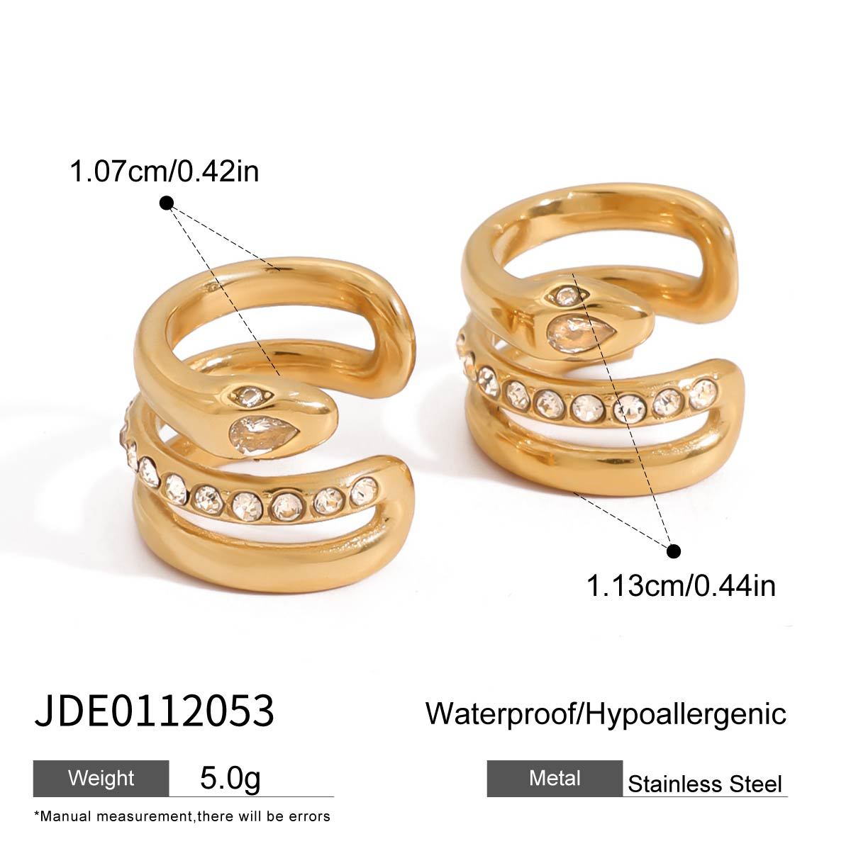 Gold-accented ear cuff with crystal detail, 1.07cm hypoallergenic stainless steel no-piercing jewelry | Arza Accessories Australia 5