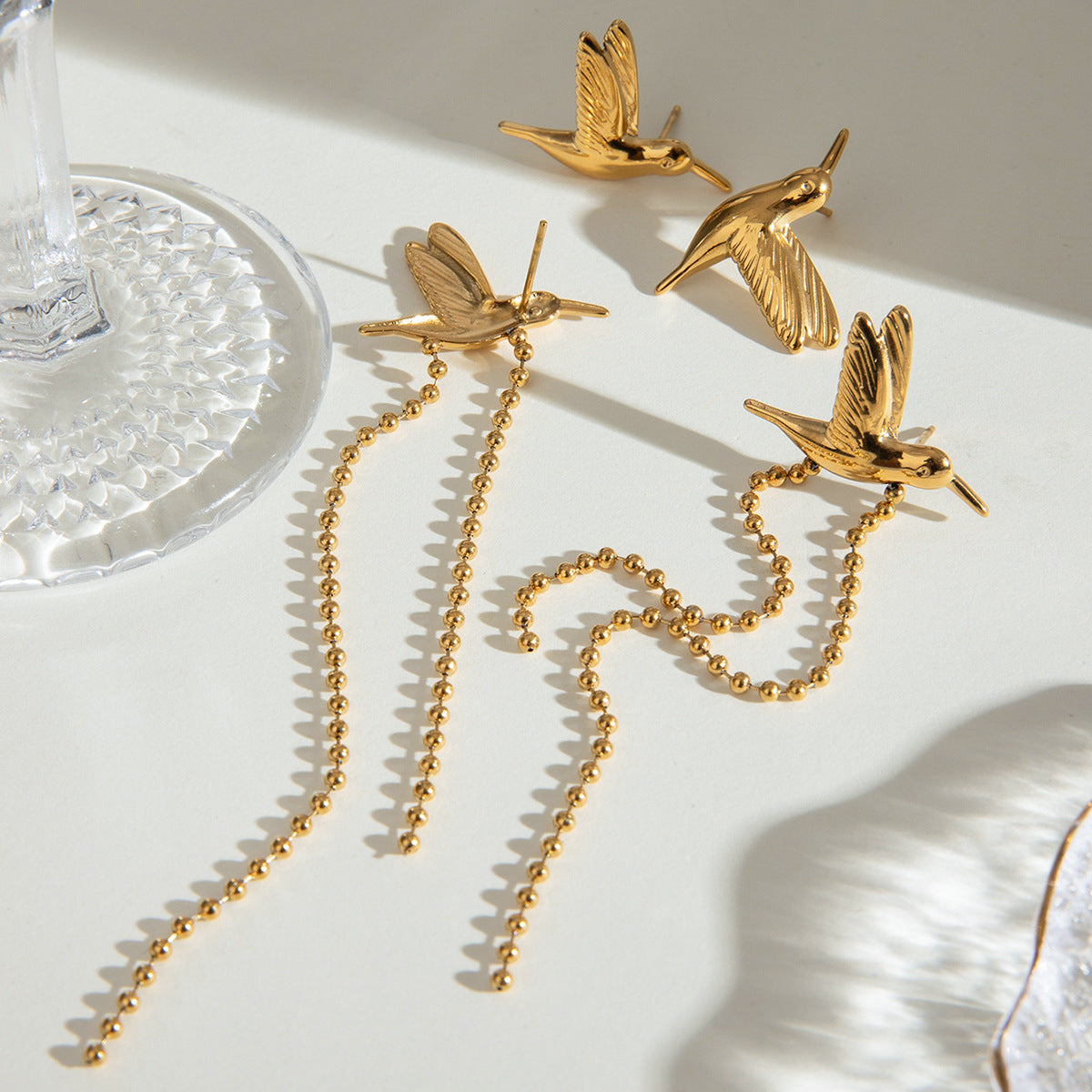 Gold Affordable Earrings for Women Trendy Style for Casual Outfits Yellow Bird Design | Arza Accessories