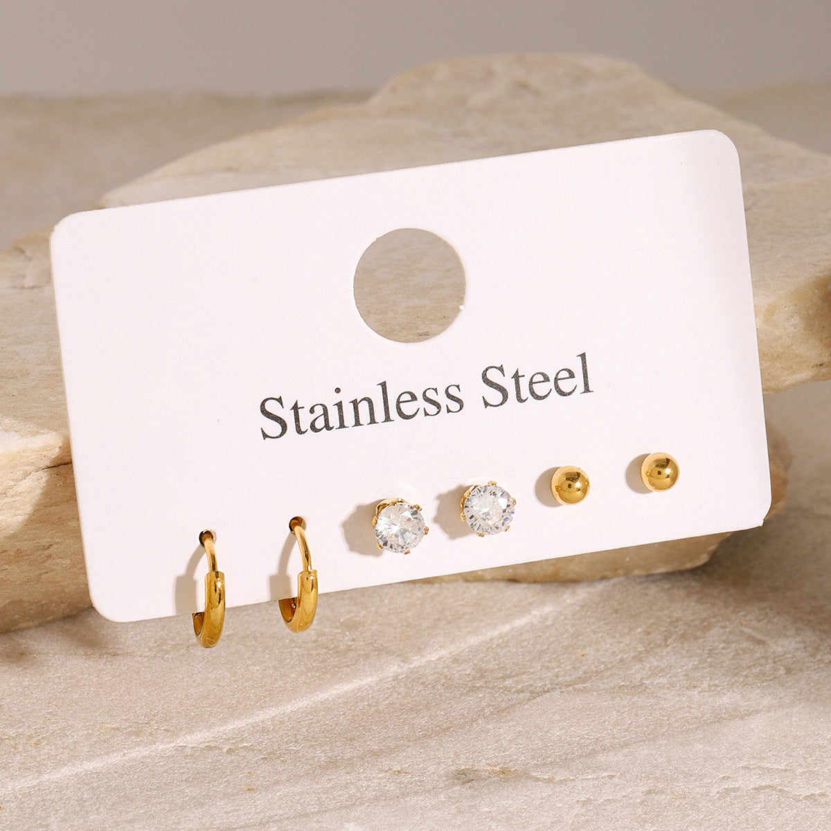 Minimalist gold hoop earrings (1.3cm) for women - lightweight everyday stainless steel jewelry by Arza Accessories 2