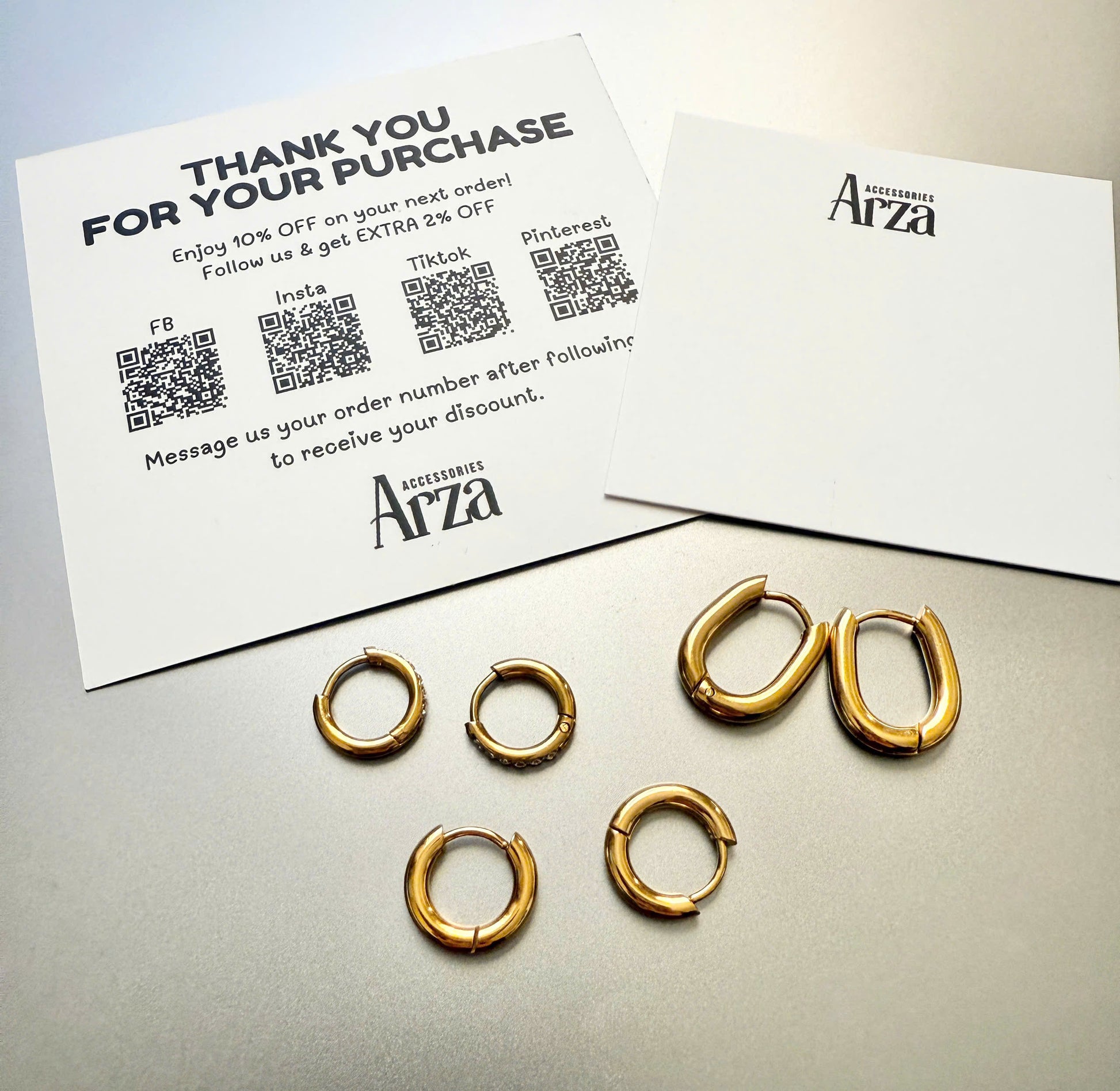 Minimalist gold hoop earrings (1.3cm) for women - lightweight everyday stainless steel jewelry by Arza Accessories 25
