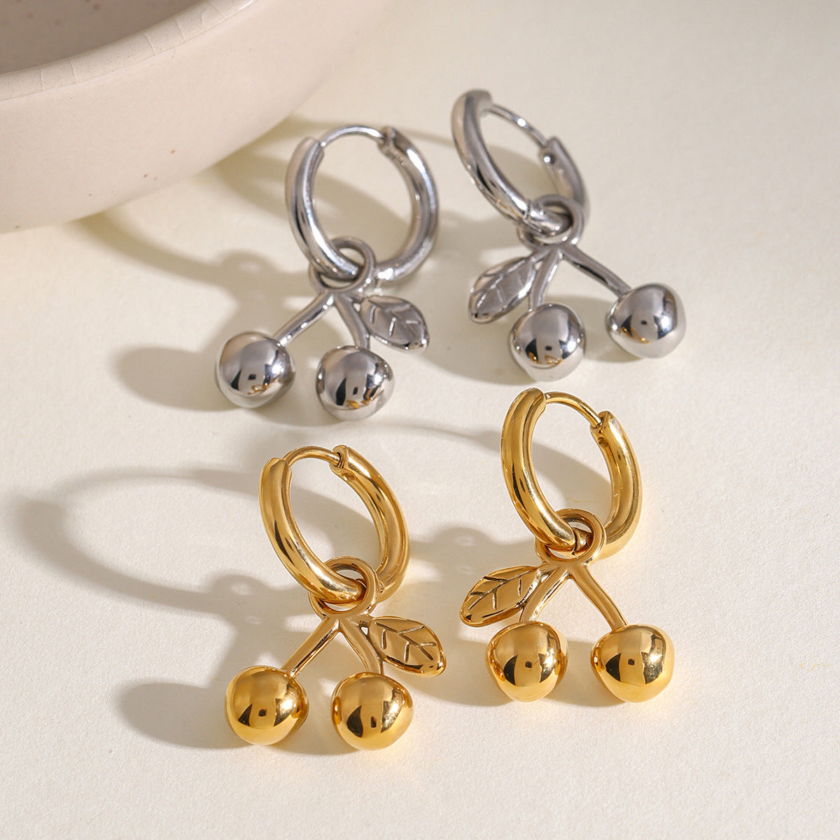Gold and silver-tone dangle earrings (2.88cm) - affordable two-tone stainless steel jewelry for women 17