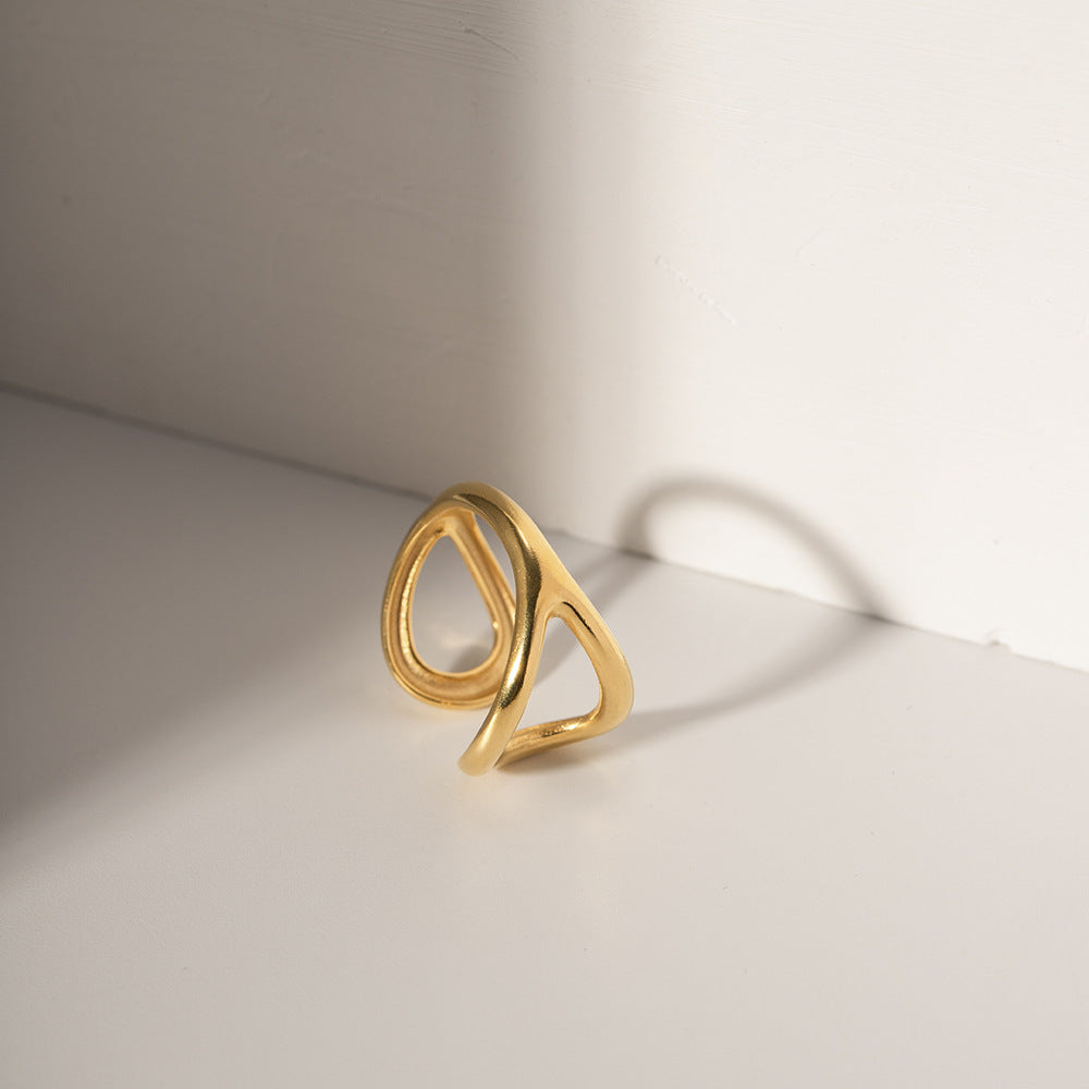 Gold Statement Rings for Everyday Wear – Adjustable Bold Design | Trendy Affordable Jewelry Gift - Arza Accessories