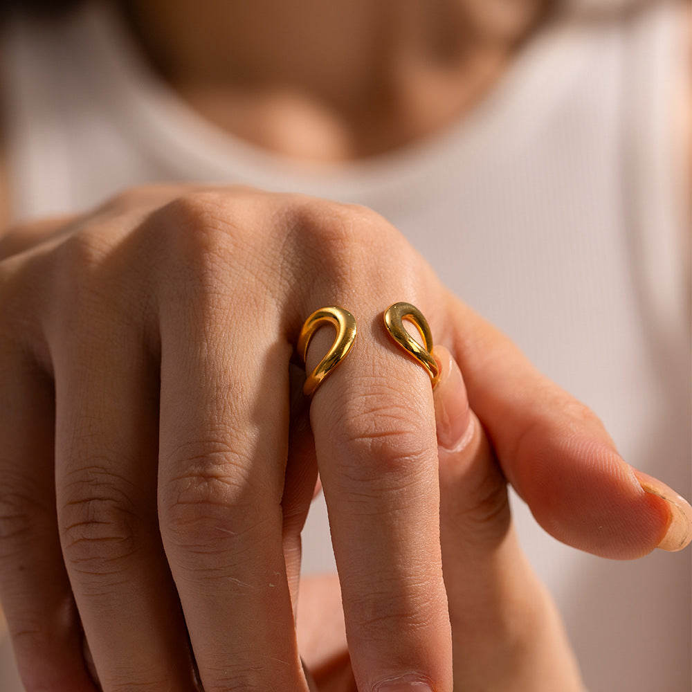 Gold Statement Rings for Everyday Wear – Adjustable Bold Design | Trendy Affordable Jewelry Gift - Arza Accessories