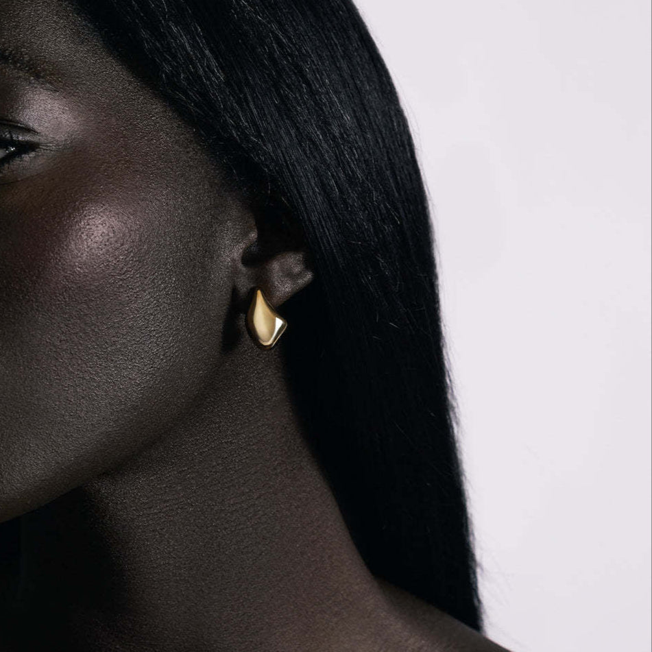 Gold-tone elegant party earrings - 2.06cm luxury stainless steel dangling statement jewelry for women | Arza Accessories 3